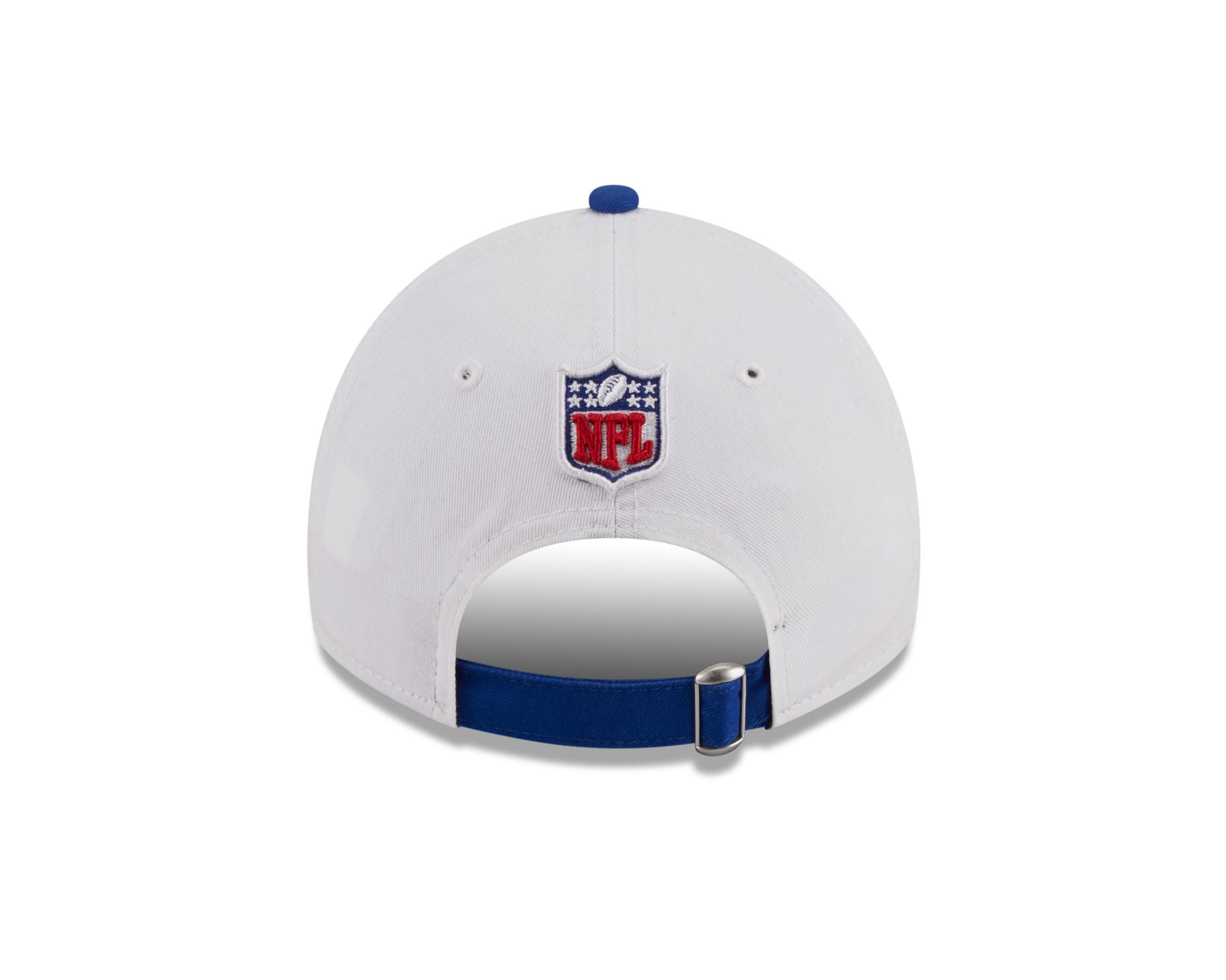 New York Giants NFL 2023 Sideline White Blue 9Twenty Unstructured Strapback Cap New Era