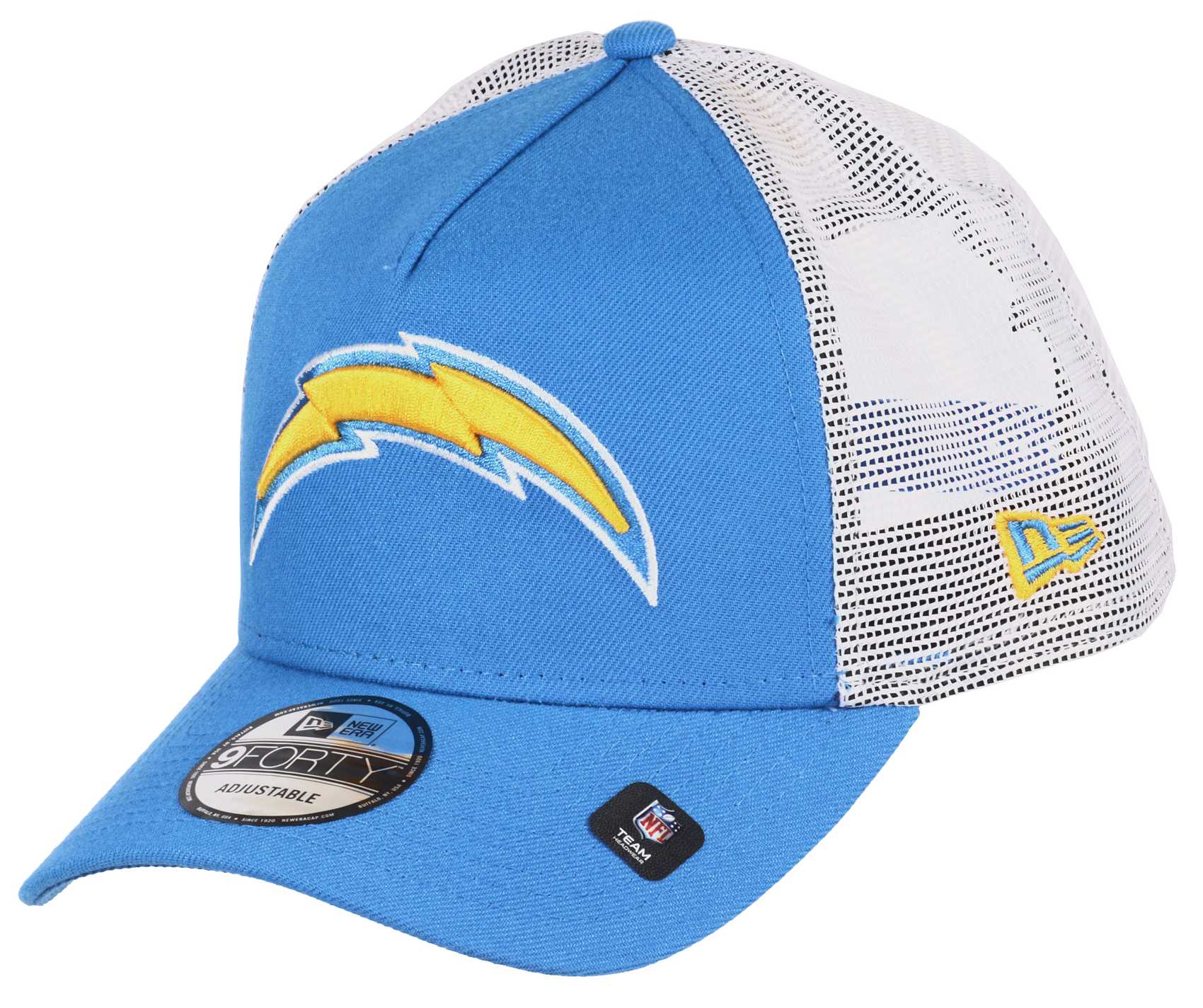Los Angeles Chargers NFL White Mesh Trucker 9Forty A-Frame Trucker Cap New Era