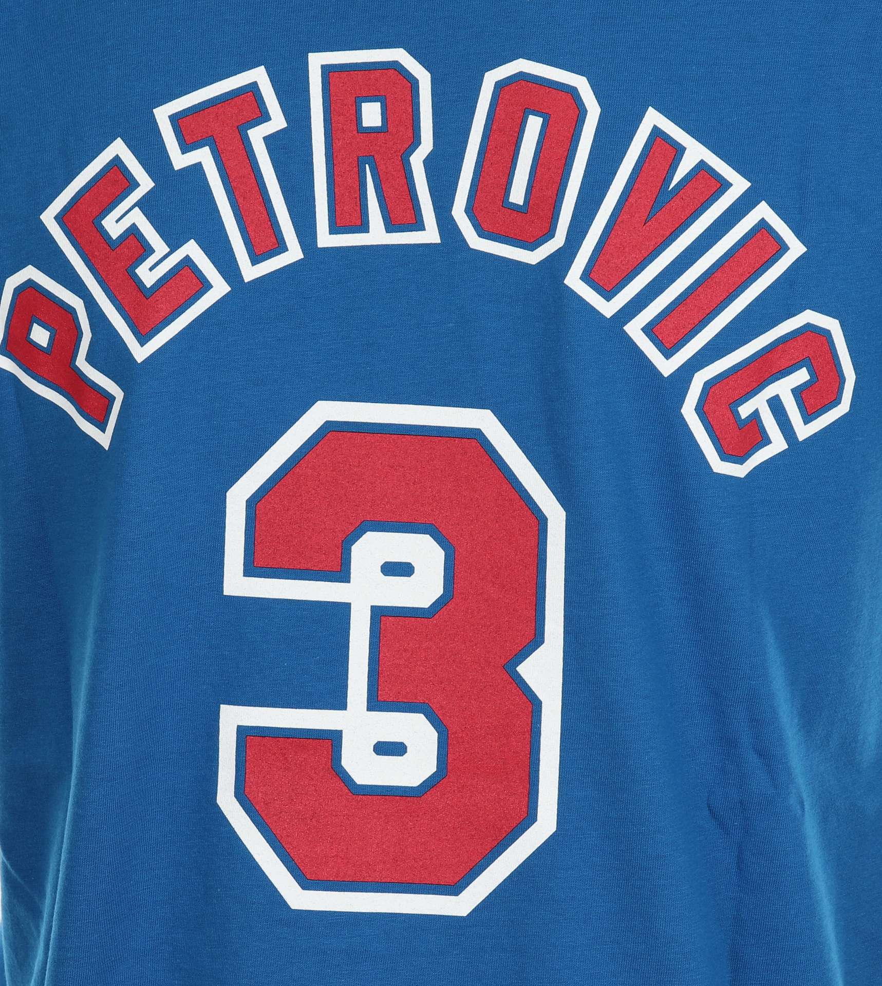 Drazen Petrovic #3 New Jersey Nets Royal NBA Name and Number Tee T-Shirt Mitchell & Ness