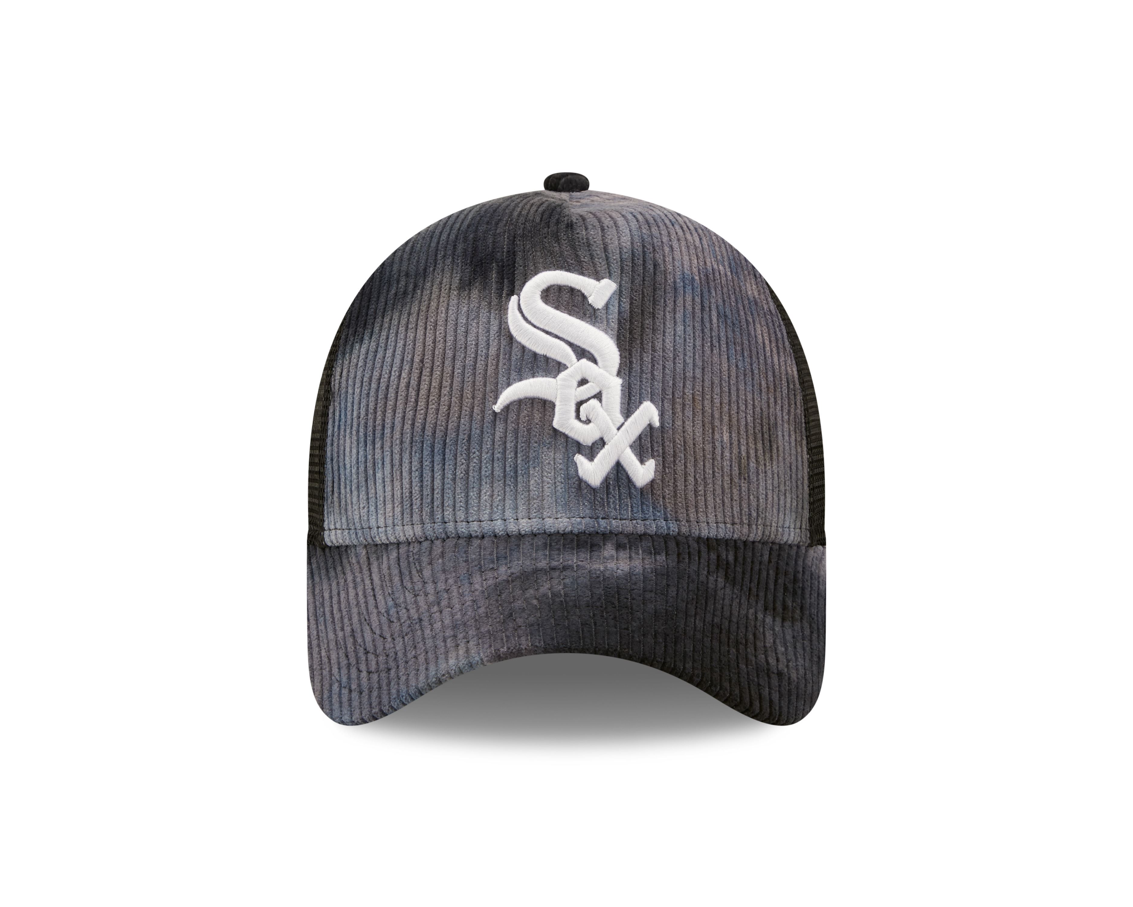 Chicago White Sox MLB Tie Dye Cord Schwarz Verstellbare A-Frame Trucker Cap New Era