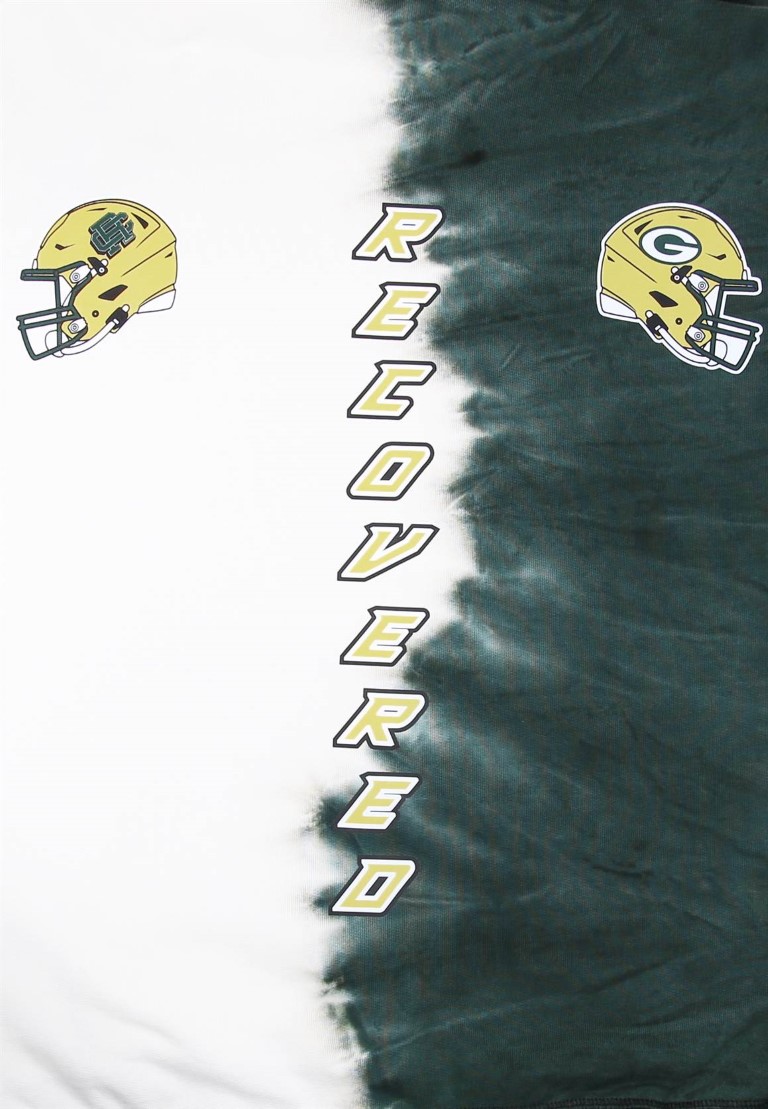 Green Bay Packers NFL Ink Dye Effect Grün auf Weiß Hoody Recovered