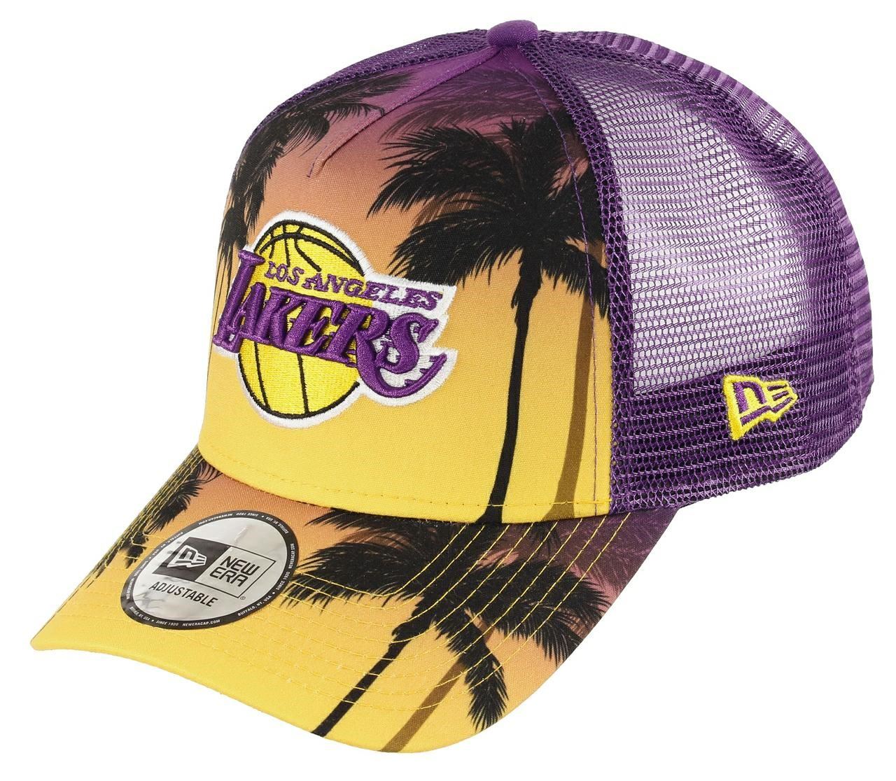 Los Angeles Lakers NBA Palm Tree A-Frame Adjustable Trucker Cap New Era