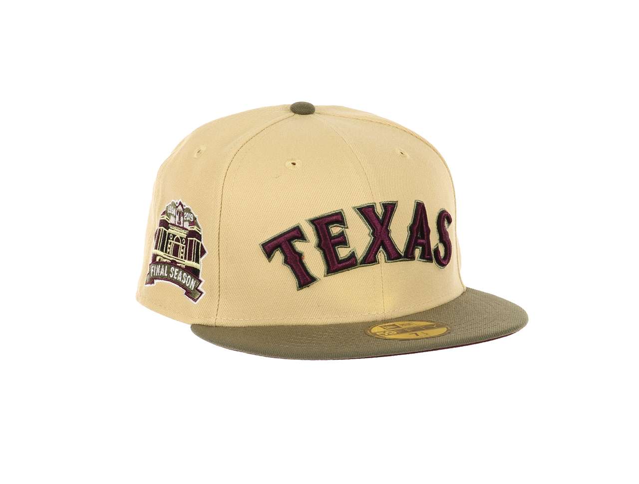 Texas Rangers MLB Cooperstown Final Season 1994-2019 Beige Olive 59Fifty Basecap New Era