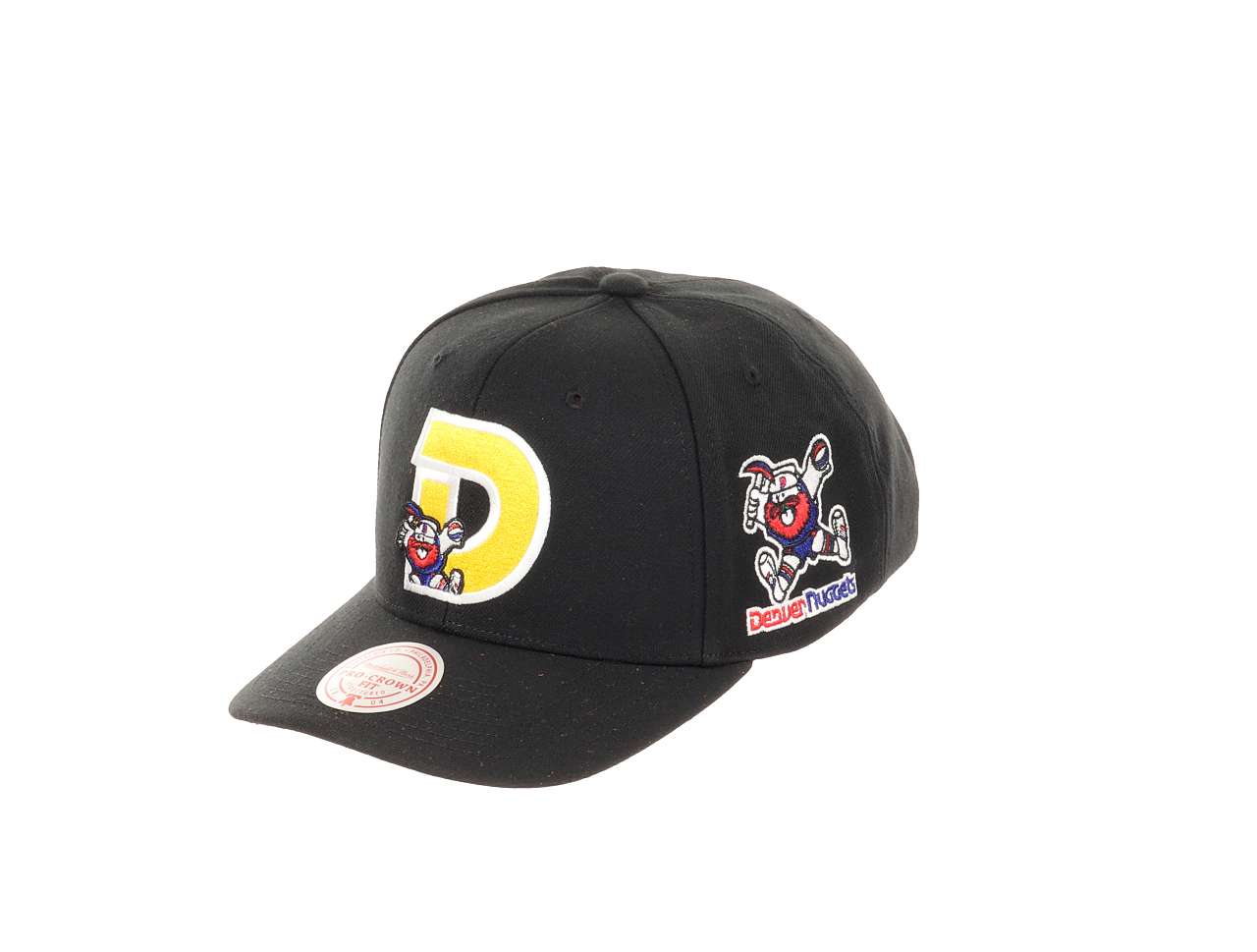 Denver Nuggets NBA Icon Grail Pro Snapback Hardwood Claasic Cap Pro Crown Fit Black Mitchell & Ness