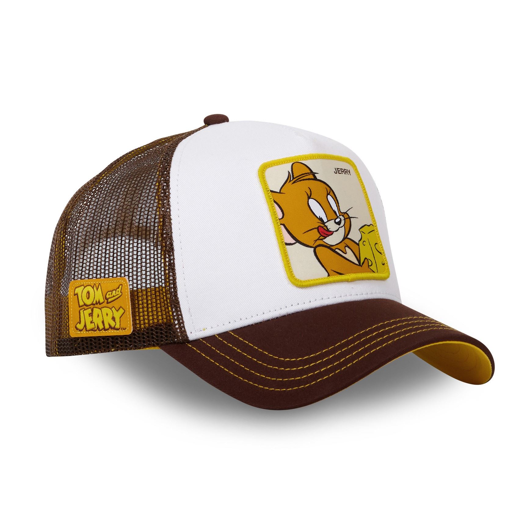 Jerry Tom and Jerry White Yellow Brown Trucker Cap Capslab