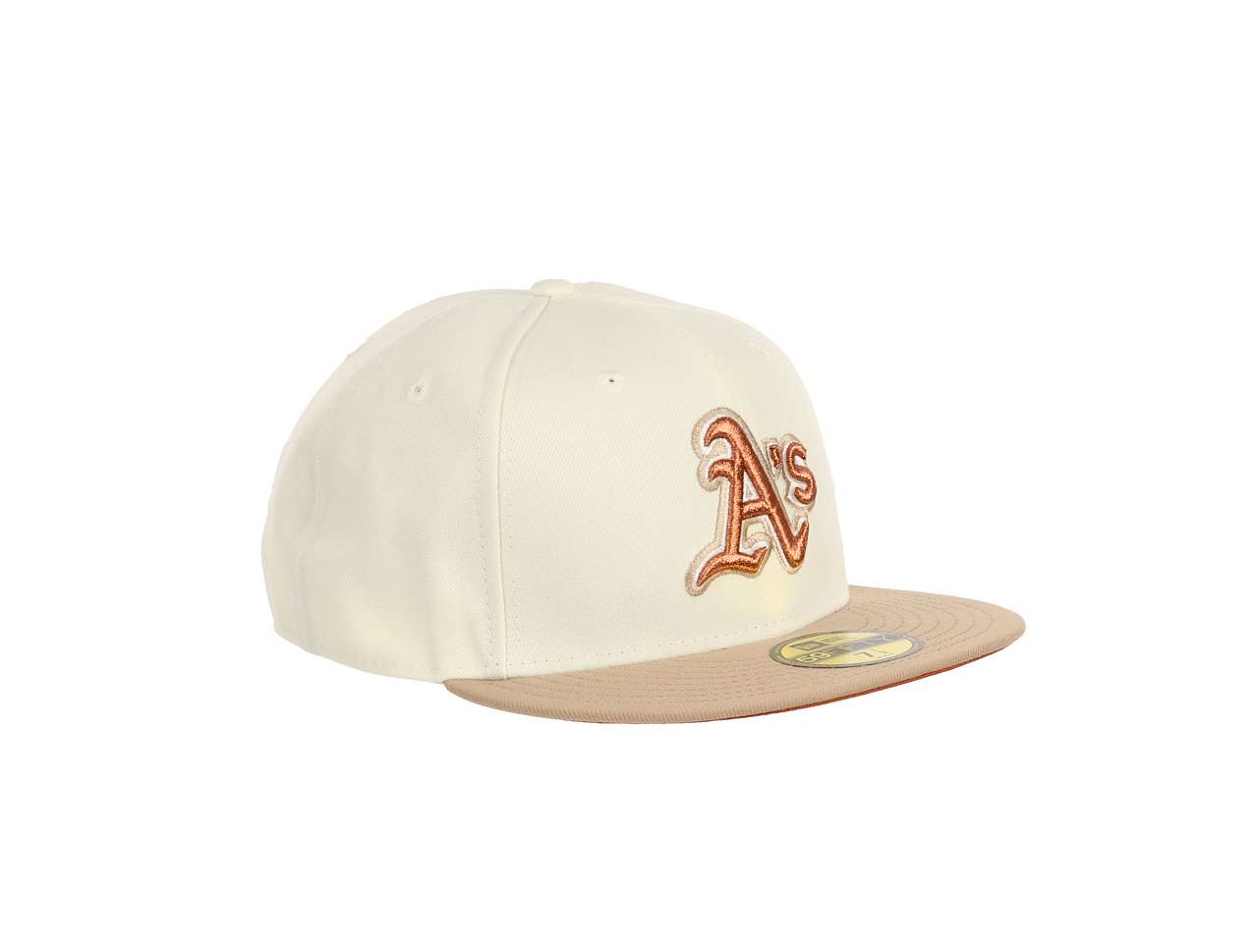 Oakland Athletics MLB Two Tone Cooperstown Chrome Camel 59Fifty Basecap New Era