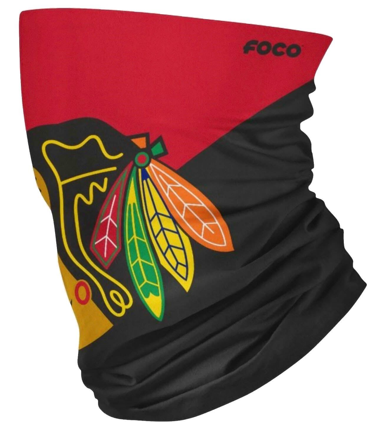 Chicago Blackhawks NHL Colour Block Big Logo Gaiter Scarf Forever Collectibles