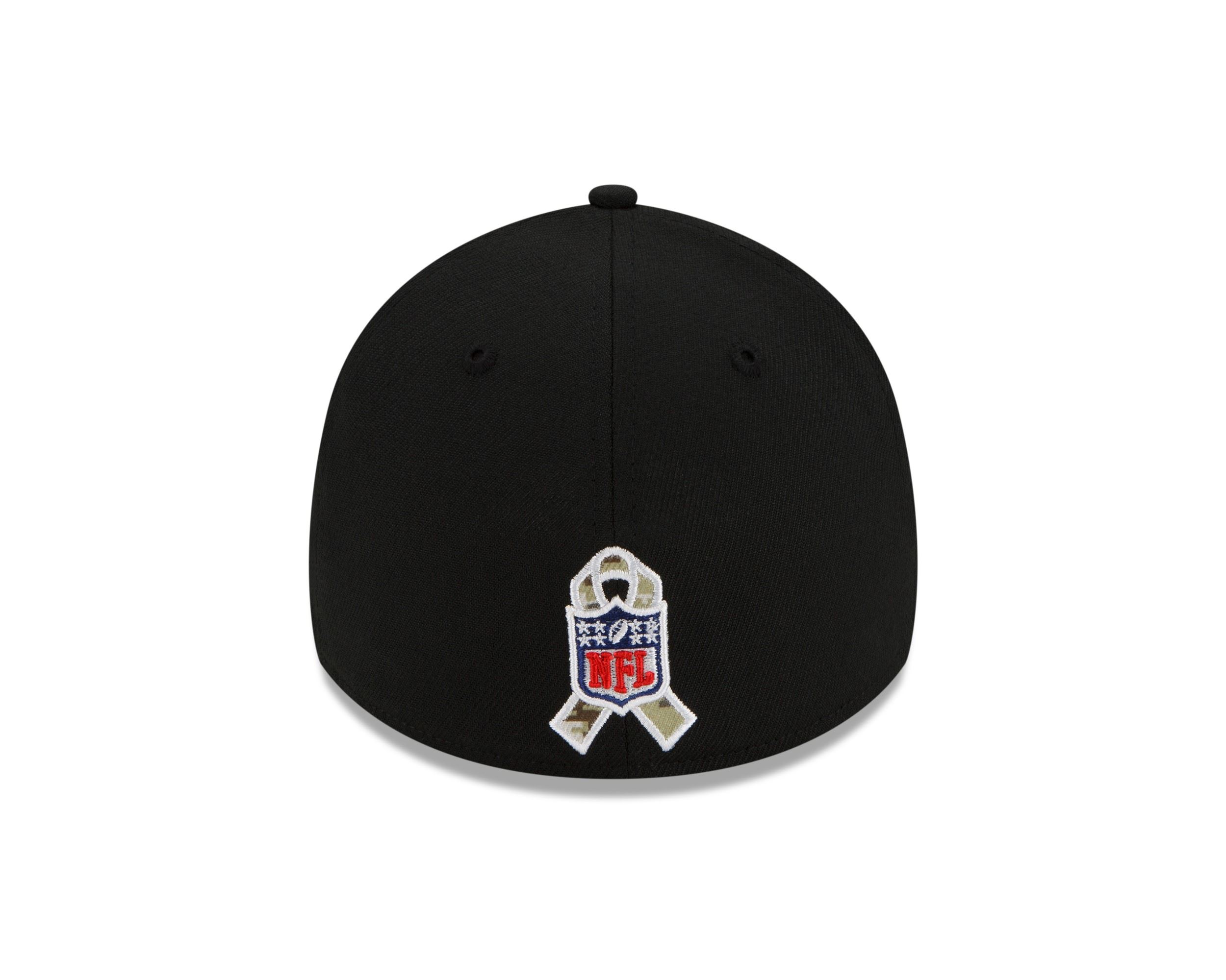 NFL Logo NFL On Field 2021 Salute to Service Black 39Thirty Stretch Cap New Era