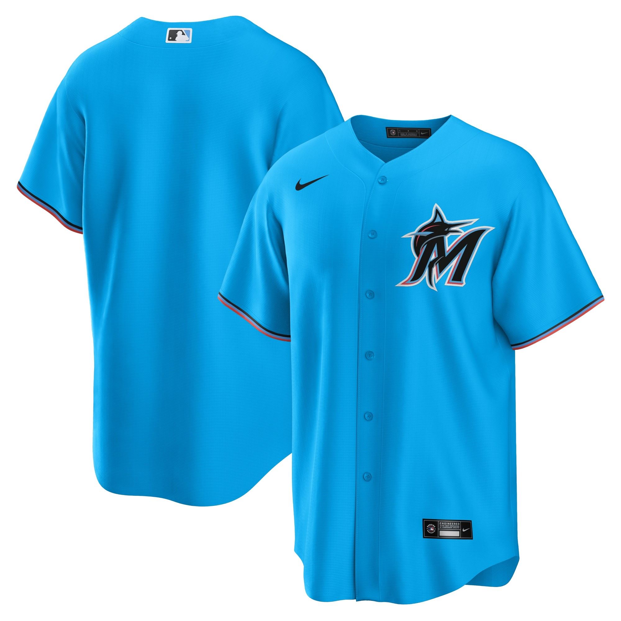 Miami Marlins Blue Official MLB Replica Alternate Jersey Nike