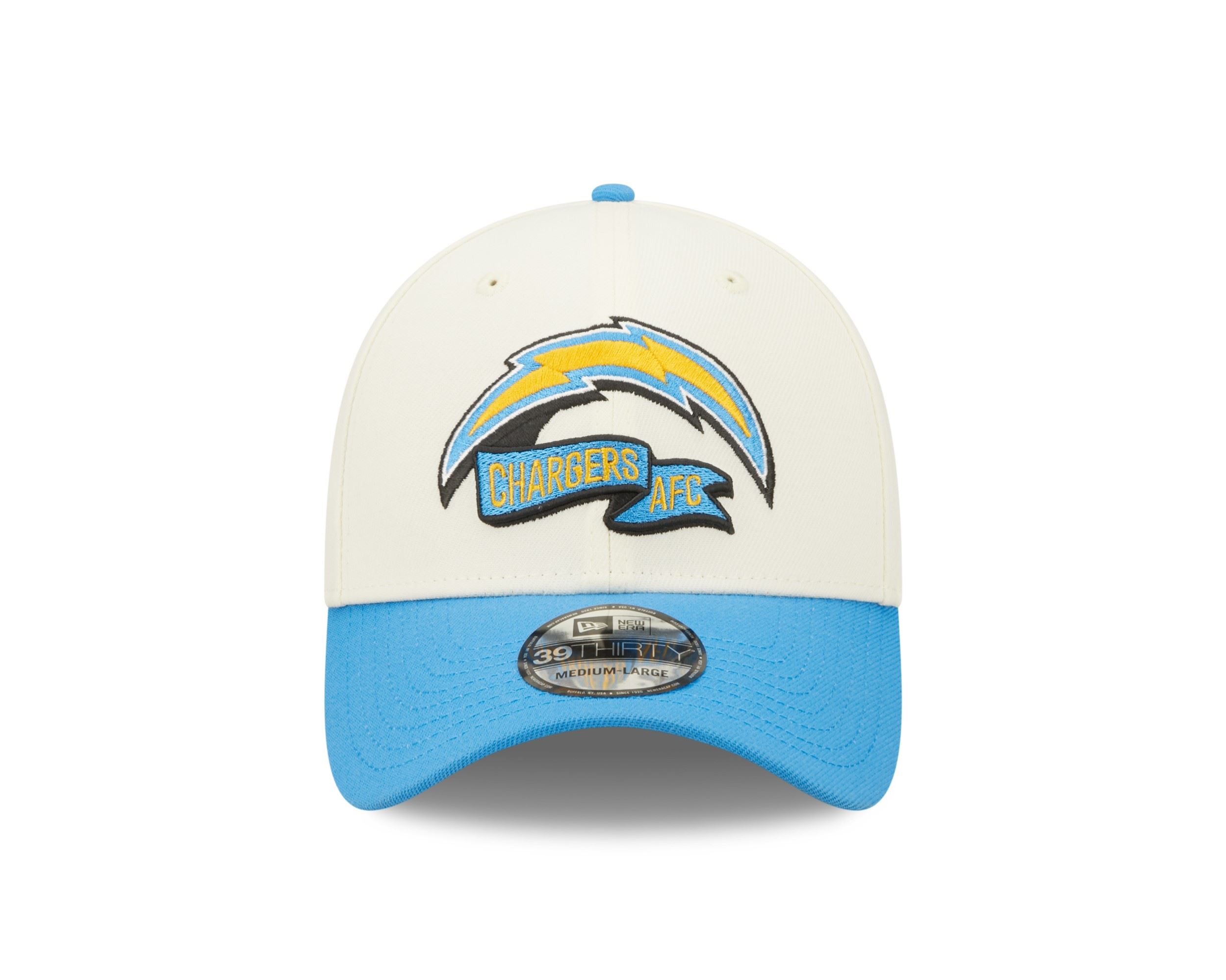 Los Angeles Chargers NFL 2022 Sideline Chrome White 39Thirty Stretch Cap New Era