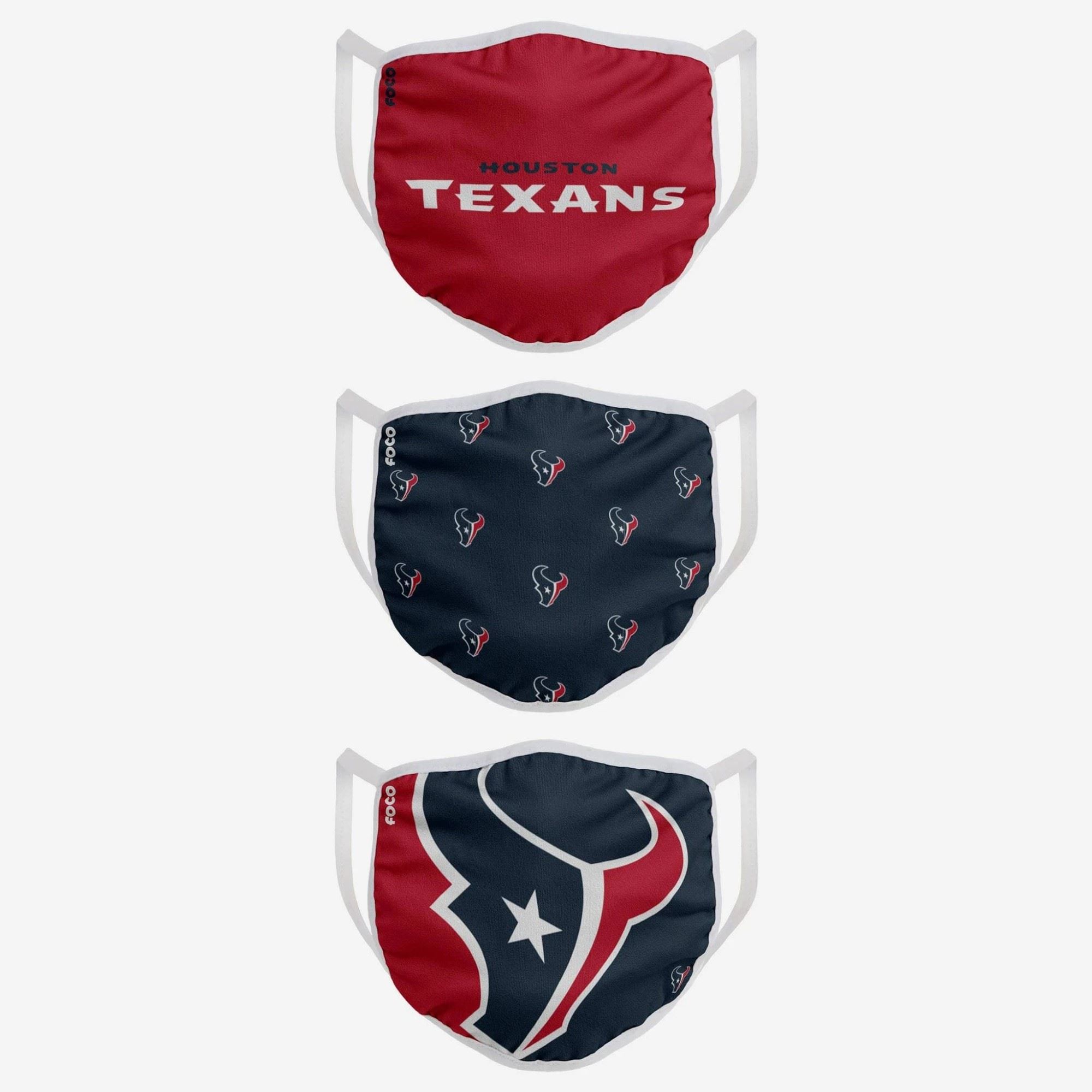 Houston Texans NFL Face Covering 3Pack Face Mask Forever Collectibles