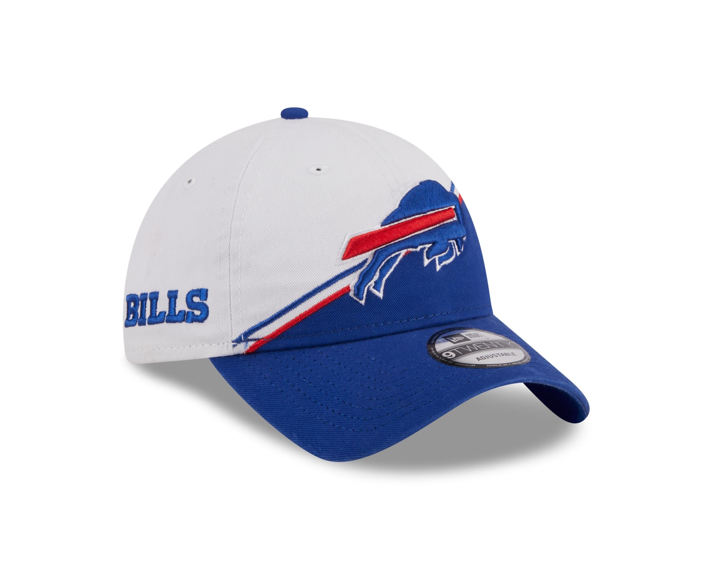 Buffalo Bills NFL 2023 Sideline White Blue 9Twenty Unstructured Strapback Cap New Era