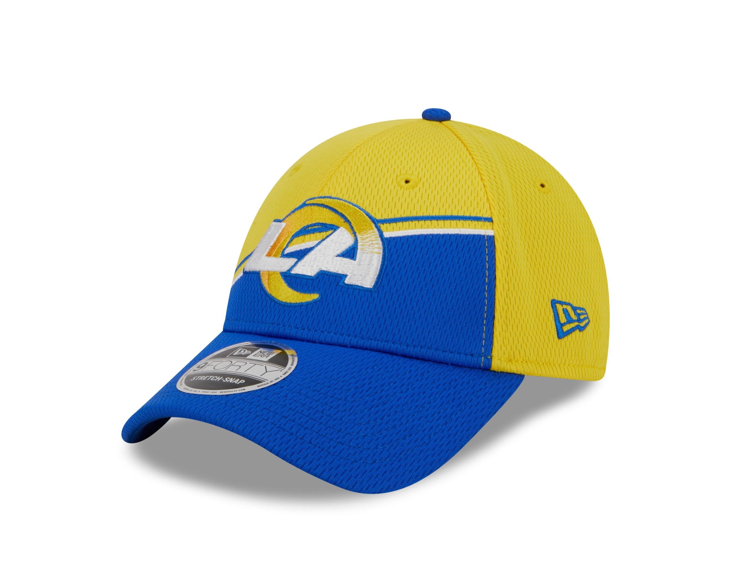 Los Angeles Rams NFL 2023 Sideline Yellow Blue 9Forty Stretch Snapback Cap New Era