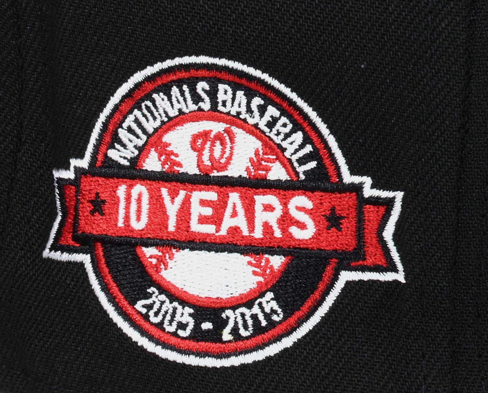 Washington Nationals MLB Sidepatch 10 Yrs Black Scarlet 59Fifty Basecap New Era