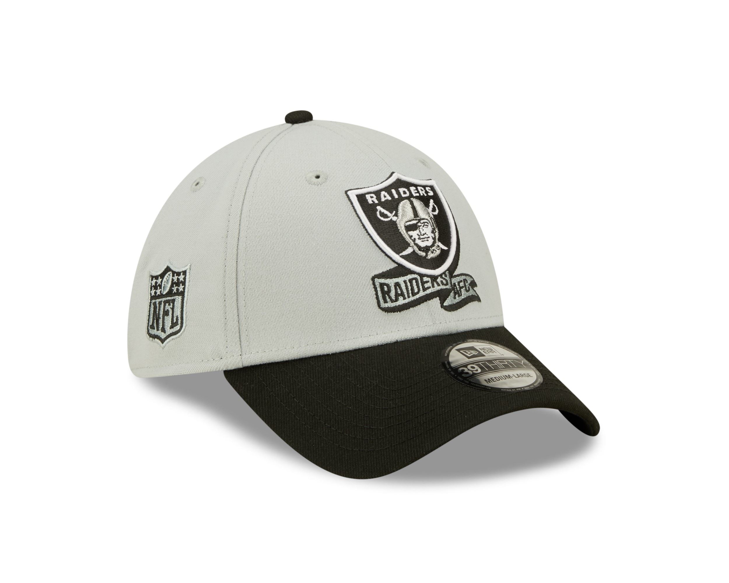 Las Vegas Raiders NFL 2022 Sideline Grey Black 39Thirty Stretch Cap New Era