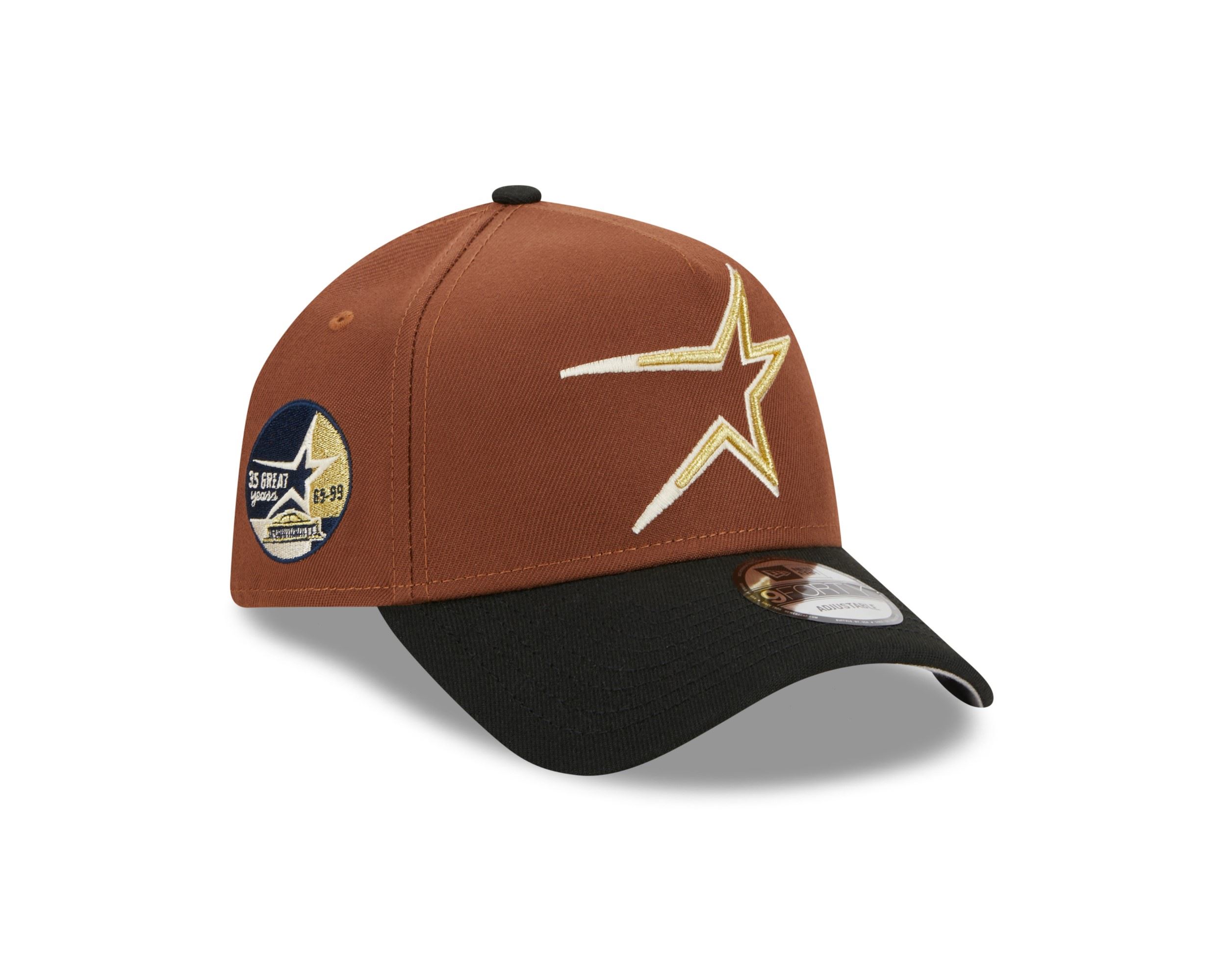 Houston Astros MLB Harvest 35 Great Years Brown Black 9Forty A-Frame Snapback Cap New Era