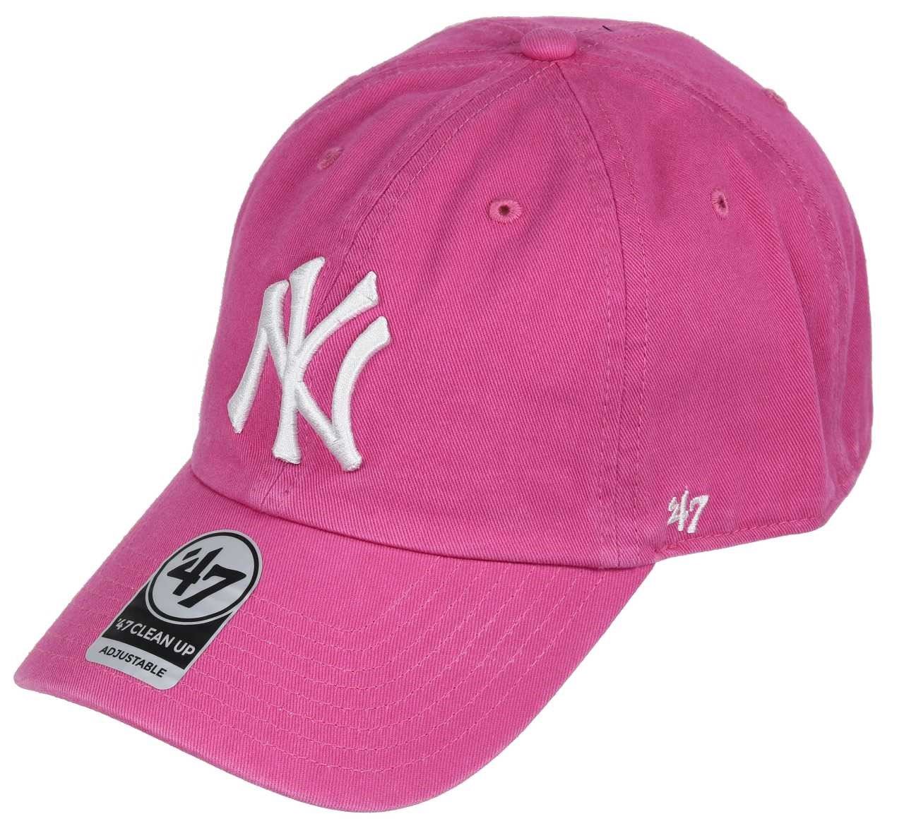 New York Yankees MLB Clean Up Magenta/ White Adjustable Cap '47