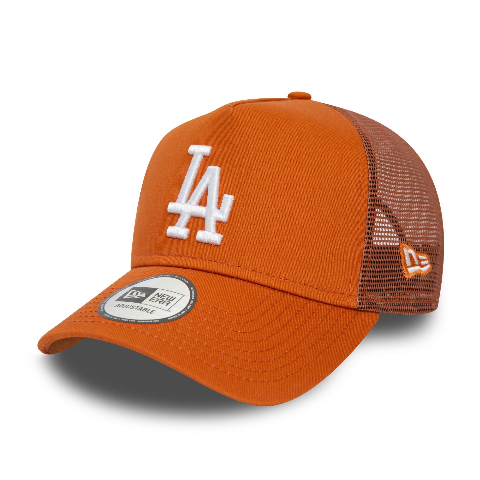 Los Angeles Dodgers MLB League Essential Braun Verstellbare A-Frame Trucker Cap New Era