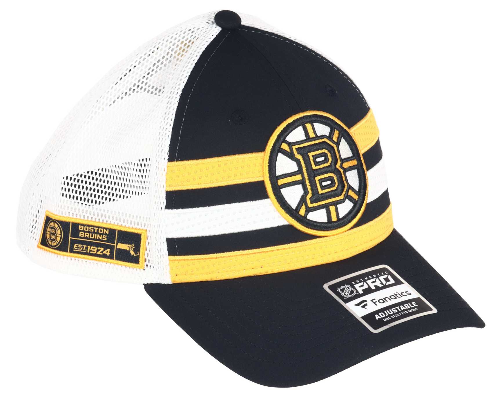 Boston Bruins NHL Authentic Pro Draft Structured Trucker Cap Fanatics
