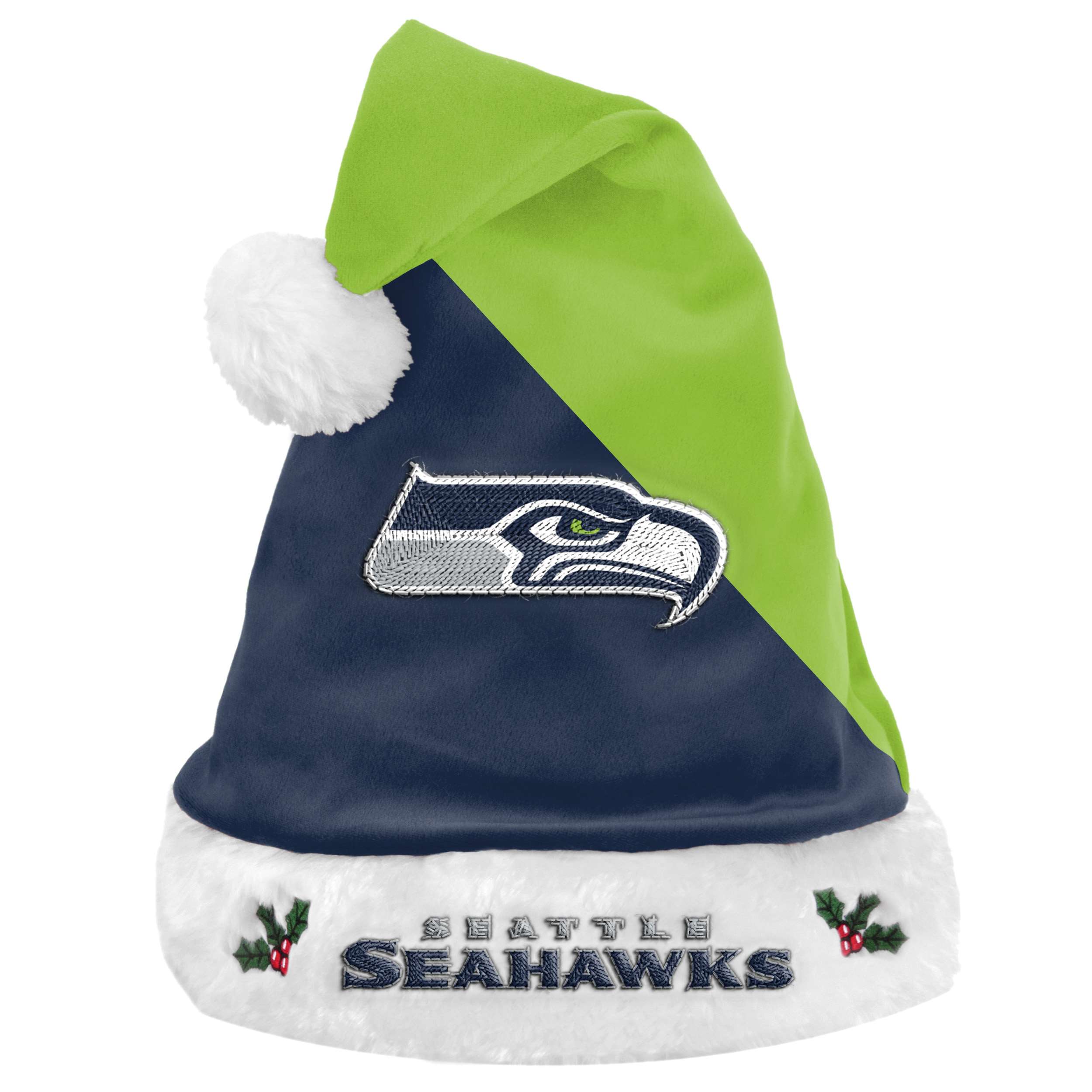 Seattle Seahawks NFL 2021 Colorblock Santa Hat