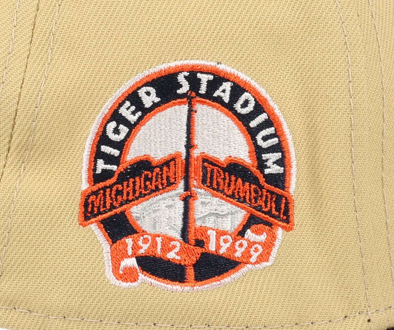 Detroit Tigers MLB Tiger Stadium Sidepatch Vegas Gold Black 9Forty A-Frame Snapback Cap New Era