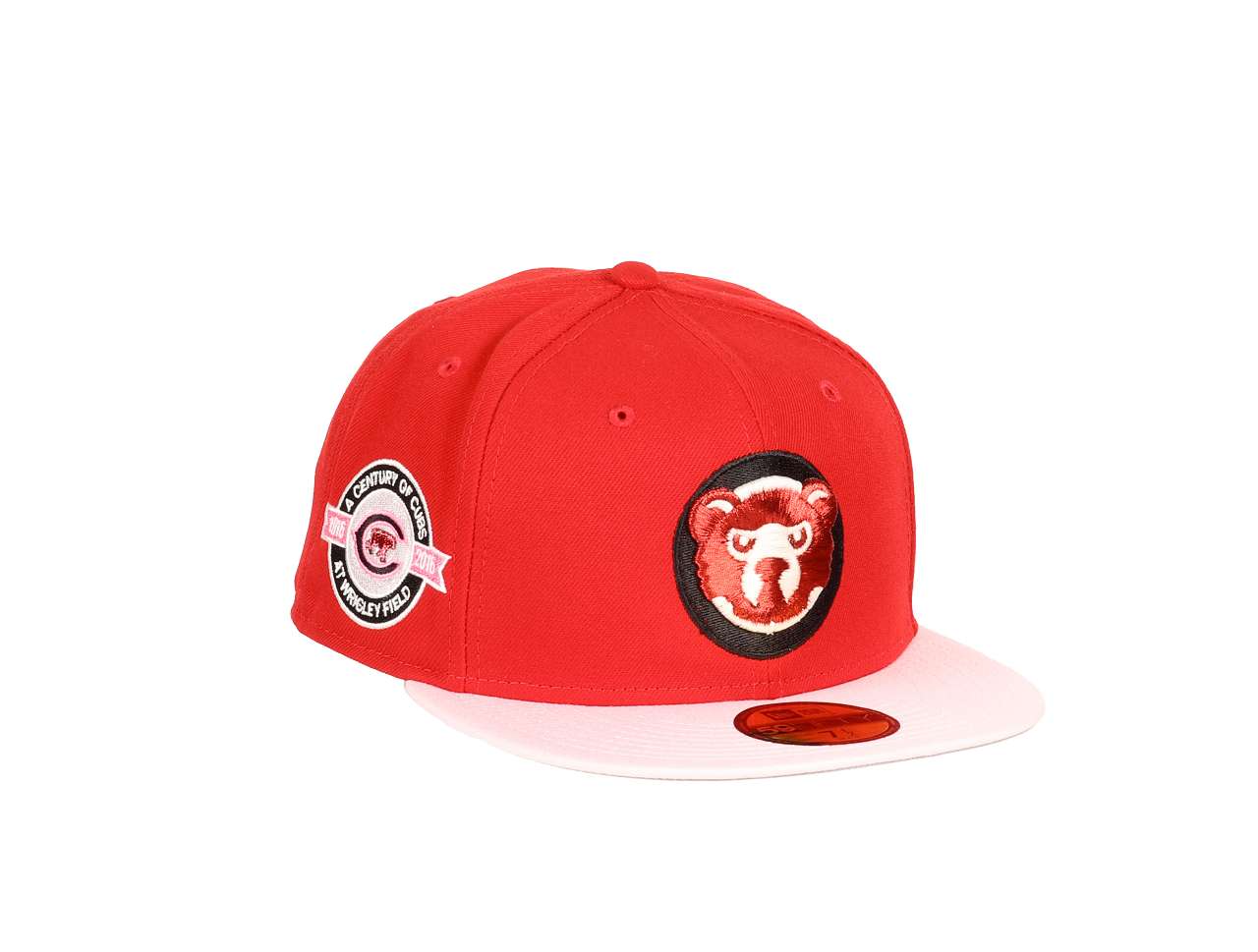 Chicago Cubs MLB 100th Anniversary Stadium Logo Scarlet Red Sidepatch 59Fifty Basecap New Era