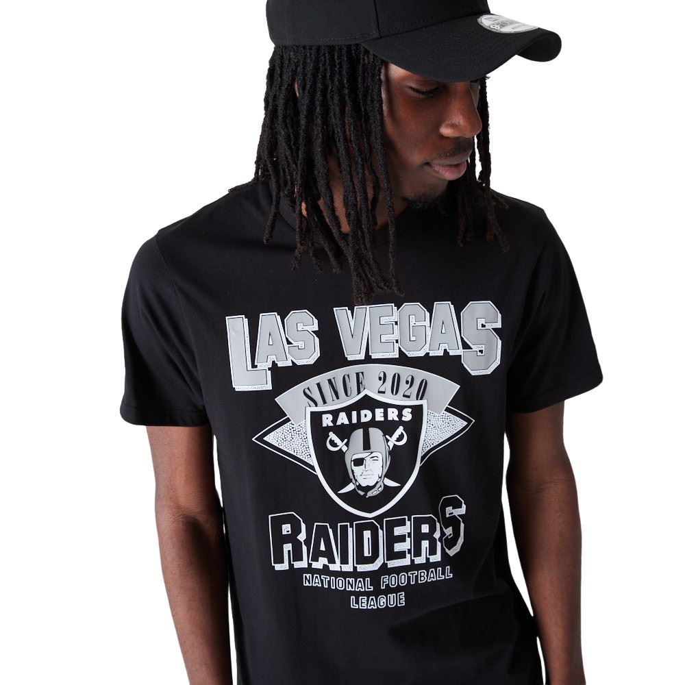 Las Vegas Raiders NFL Team Wordmark Black White T-Shirt New Era