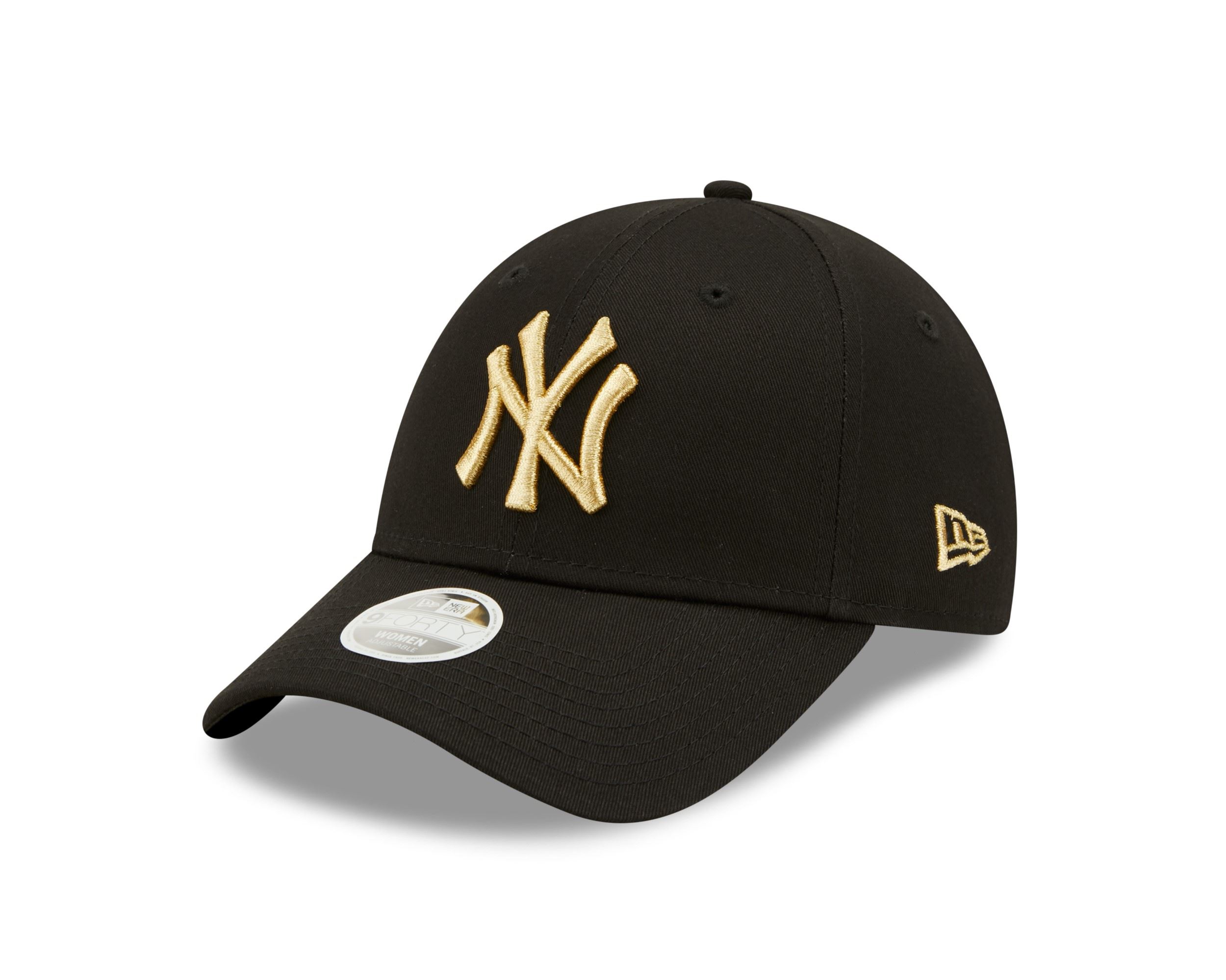 New York Yankees Metallic Logo Black 9Forty Adjustable Women Cap New Era