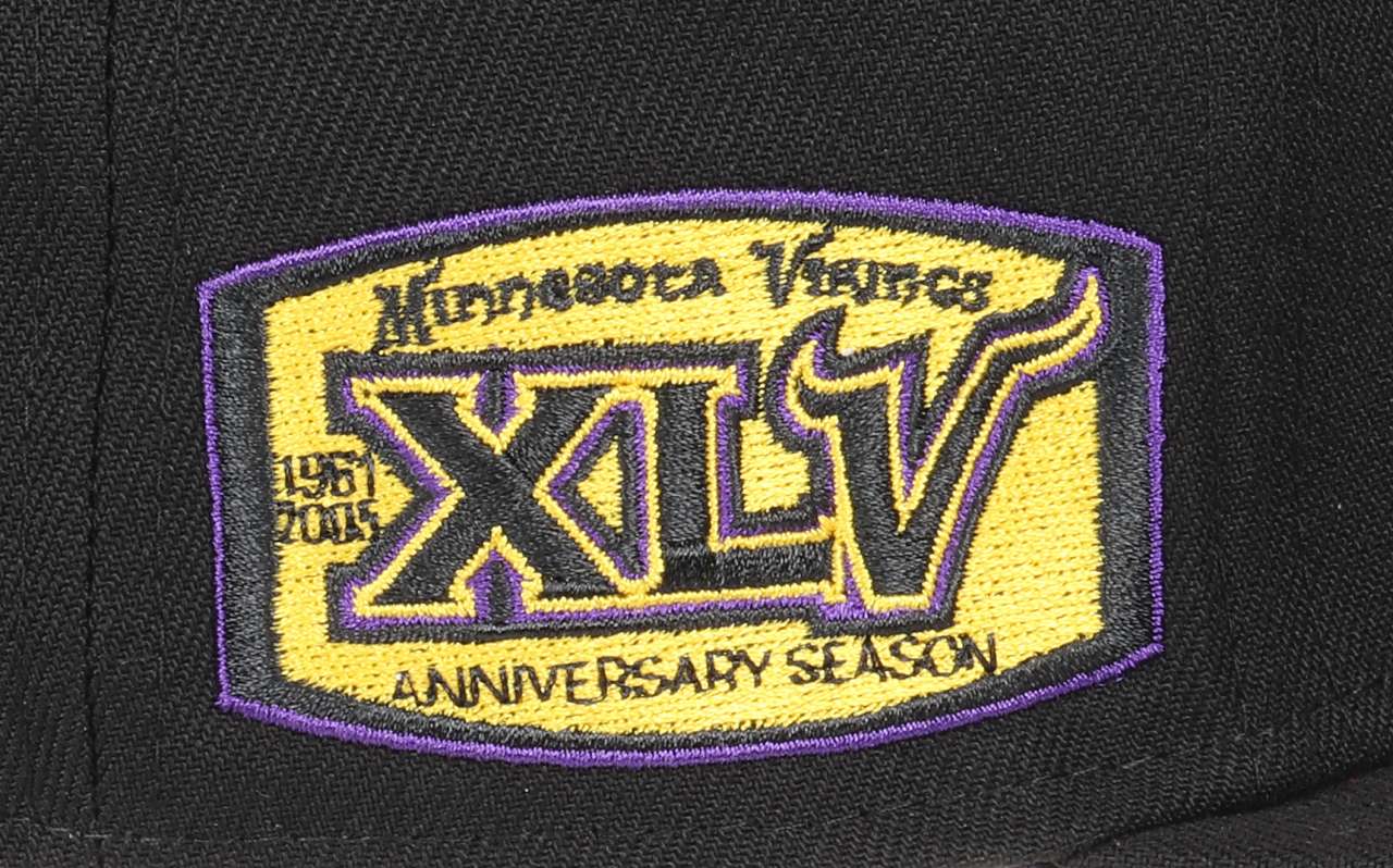 Minnesota Vikings NFL Team Colour 45th Anniversary Sidepatch Black 9Fifty Snapback Cap New Era