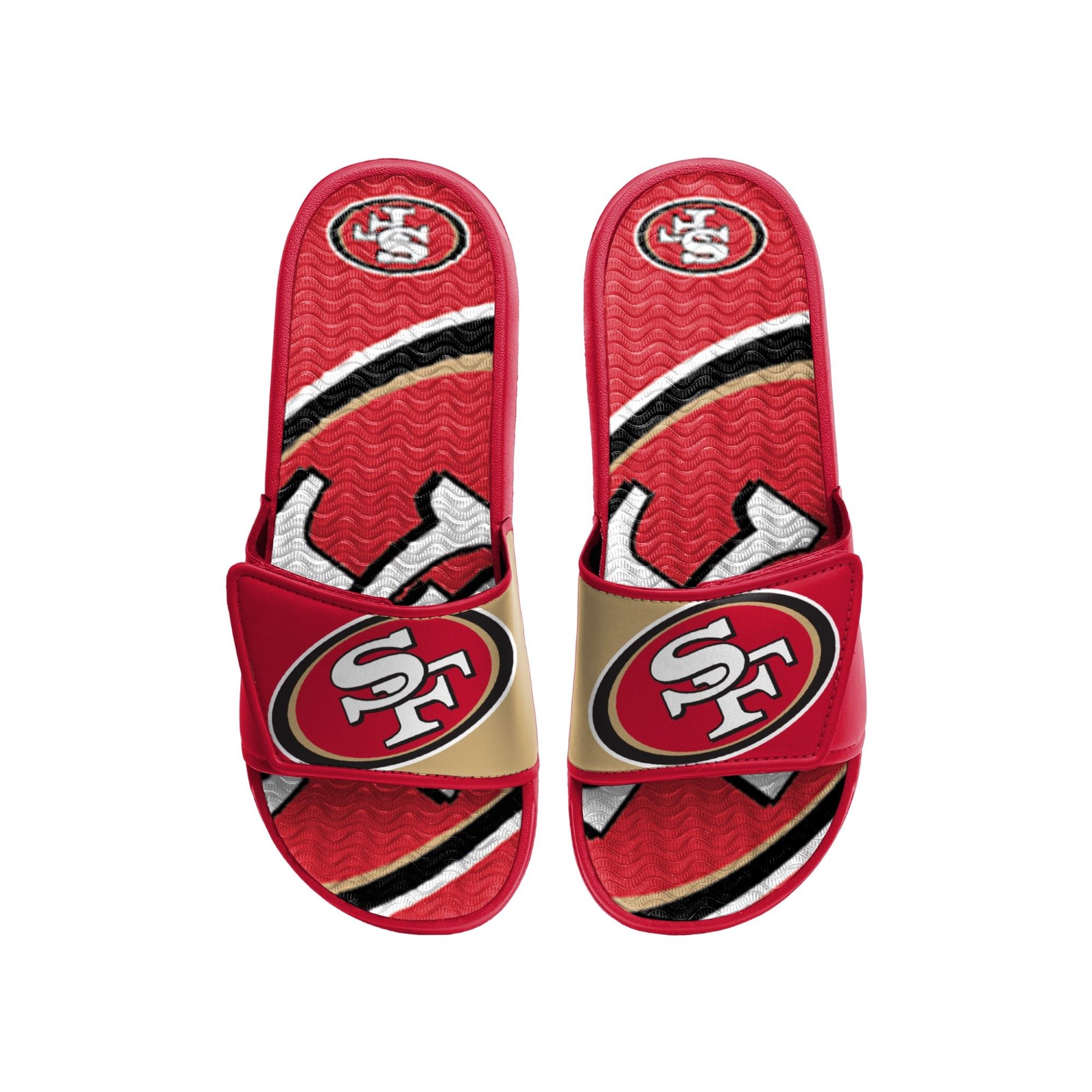 San Francisco 49ers NFL Colorblock Big Logo Gel Slide Red Badelatschen Hausschuhe Foco 
