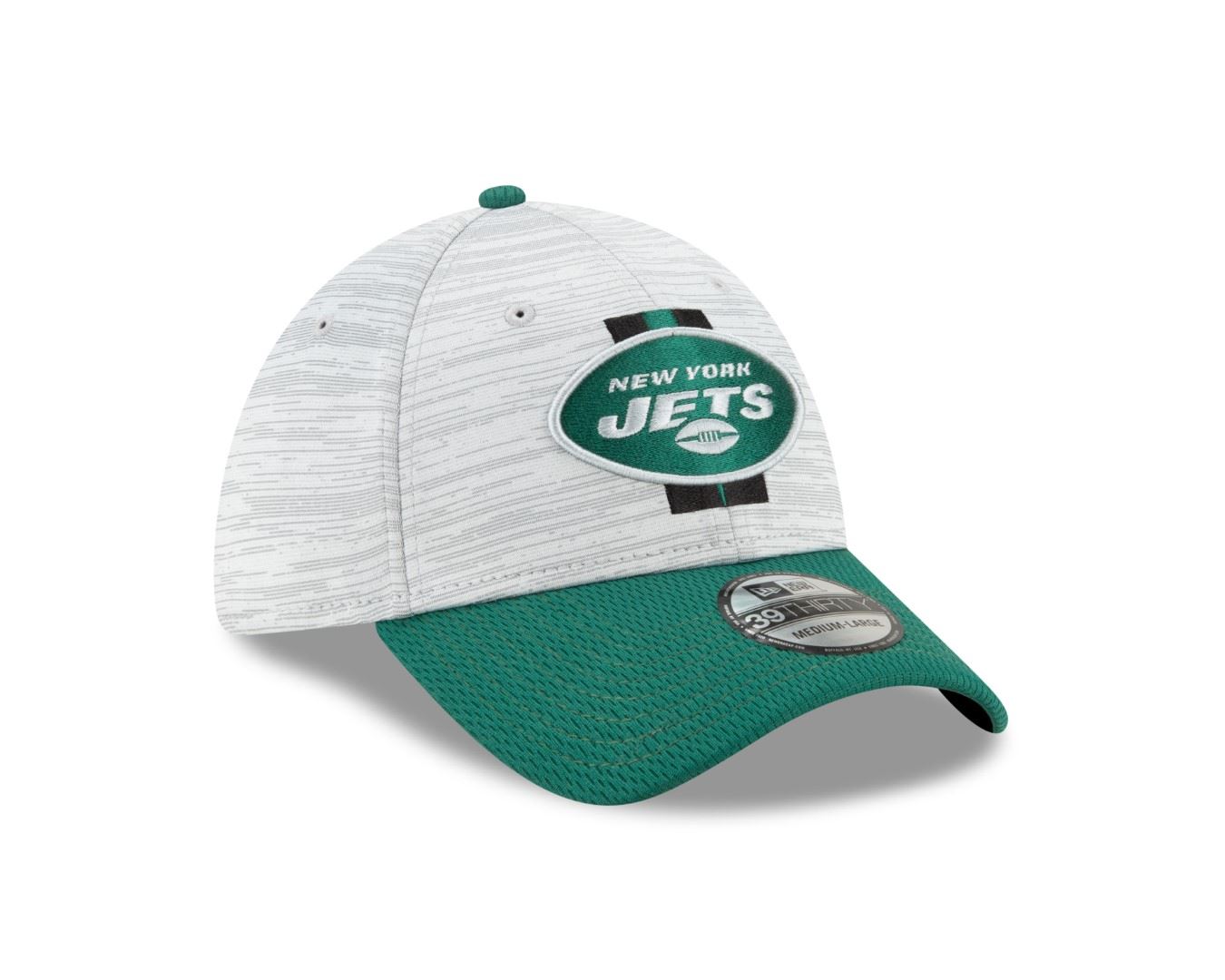 New York Jets NFL Training 2021 Grey 39Thirty Stretch Cap New Era