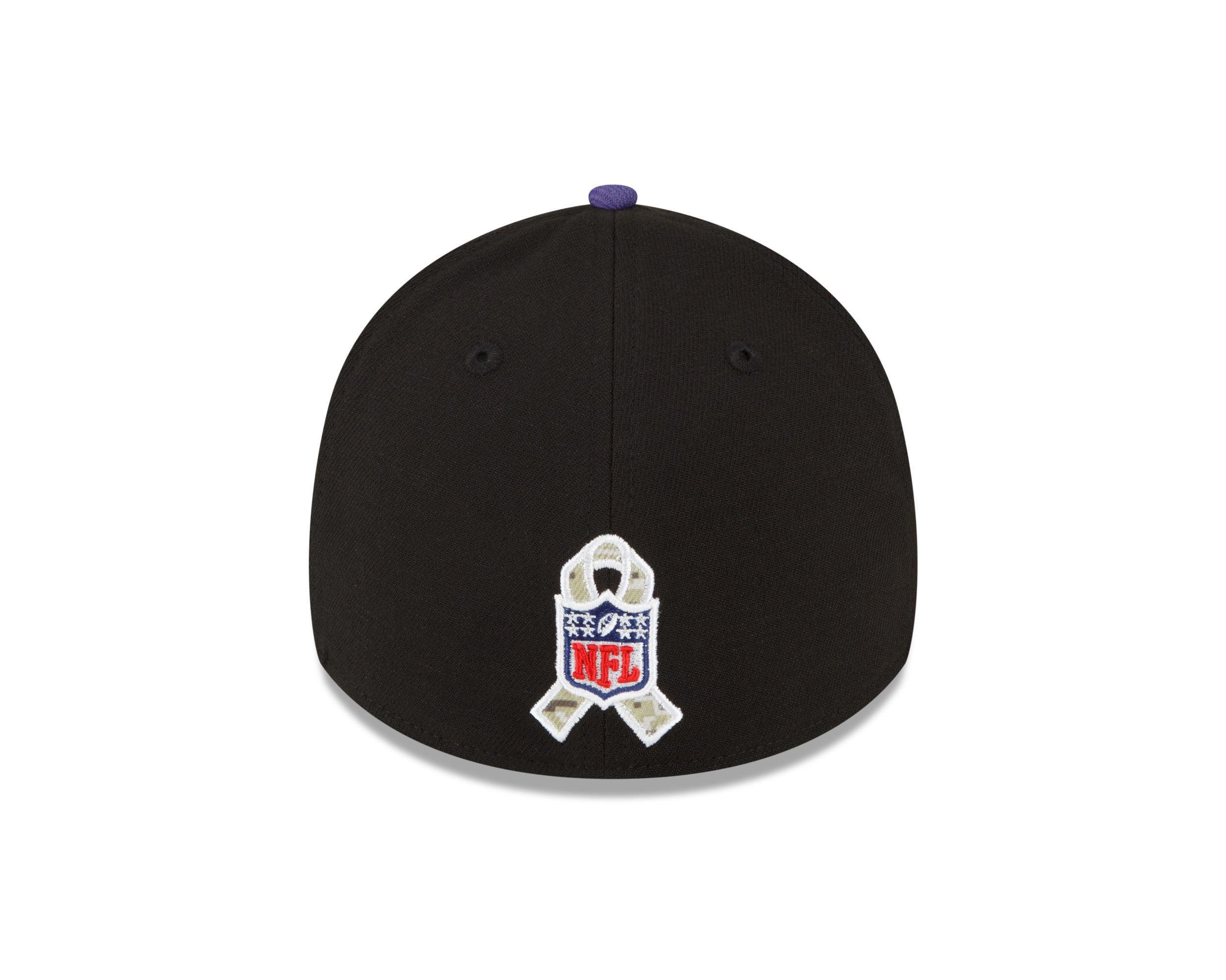 Baltimore Ravens NFL Salute to Service 2022 Black Purple 39Thirty Stretch Cap New Era