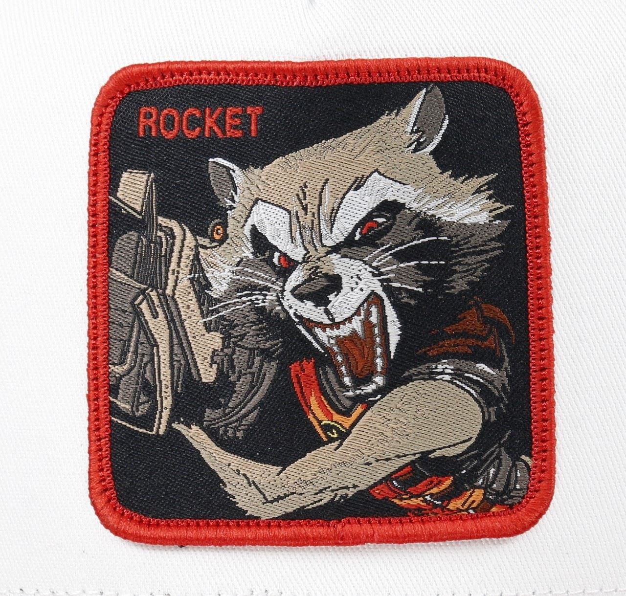 Rocket Raccoon Guardians of the Galaxy White Trucker Cap Capslab