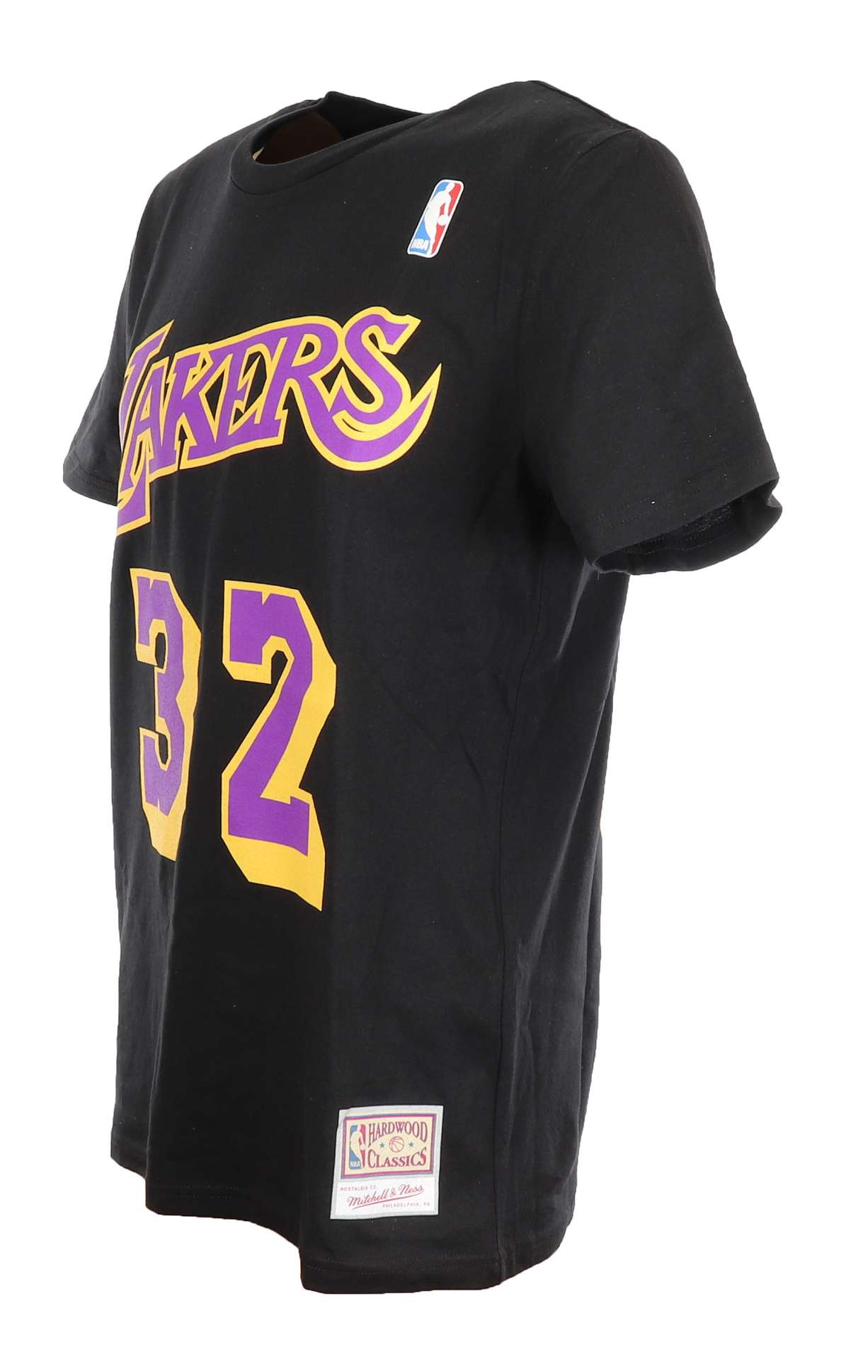Magic Johnson #32 Los Angeles Lakers Black NBA Name and Number Tee T-Shirt Mitchell & Ness