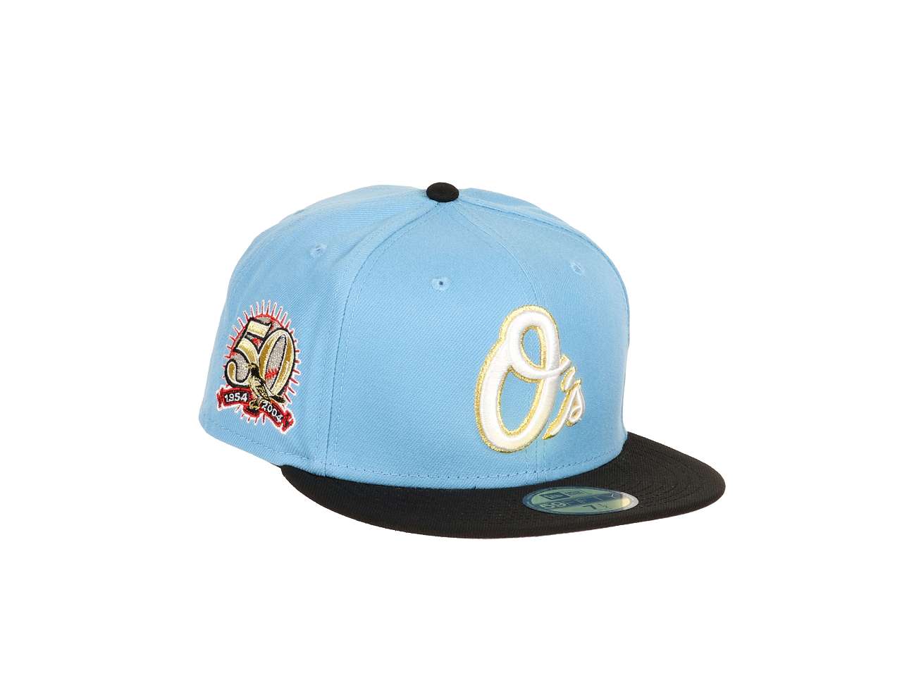 Baltimore Orioles MLB 50 Years Sidepatch Cooperstown Skyblue Black 59Fifty Basecap New Era
