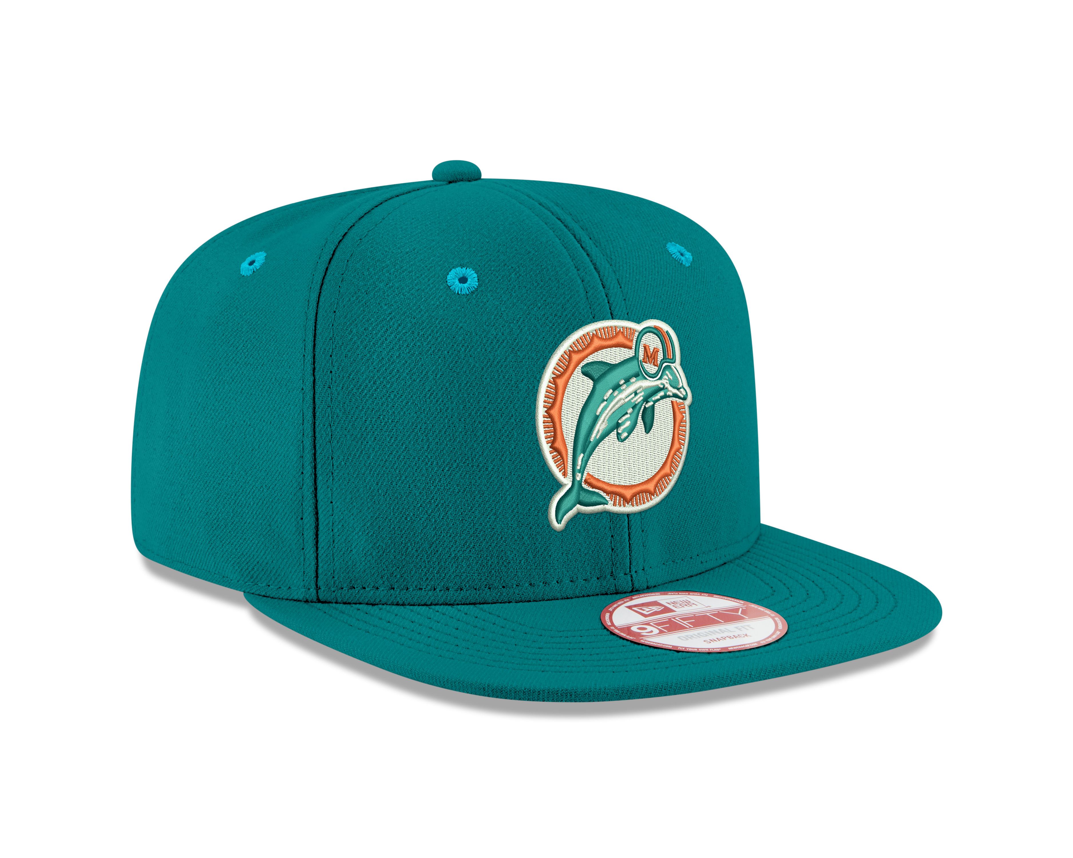 Miami Dolphins NFL Teal Blue 9Fifty Original Fit Snapback Cap New Era