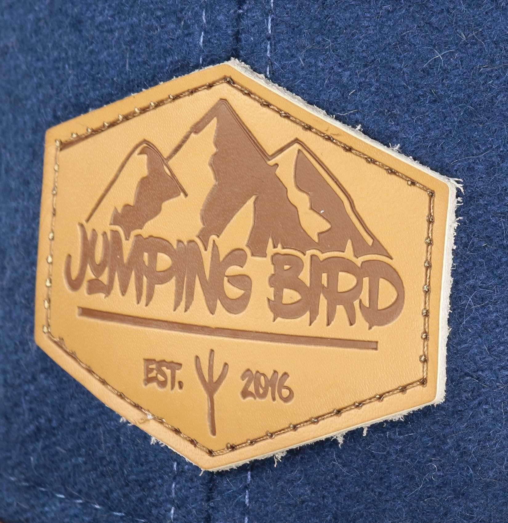 Parrotspitze Mitternachtsblau / Braun 6P Snapback Cap Jumping Bird