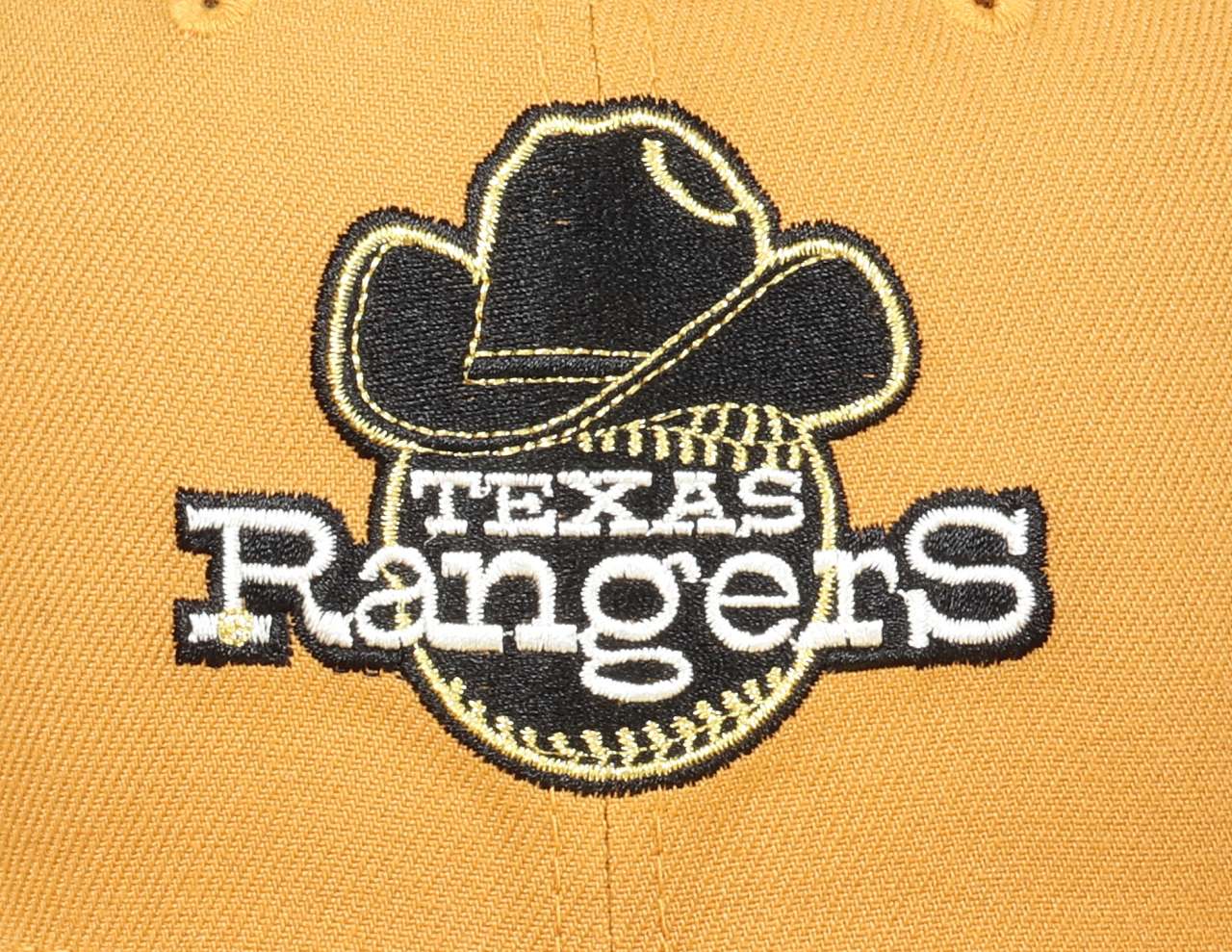 Texas Rangers MLB Cooperstown Arlington Stadium 1972 to 1993 Panama Tan 59Fifty Basecap New Era