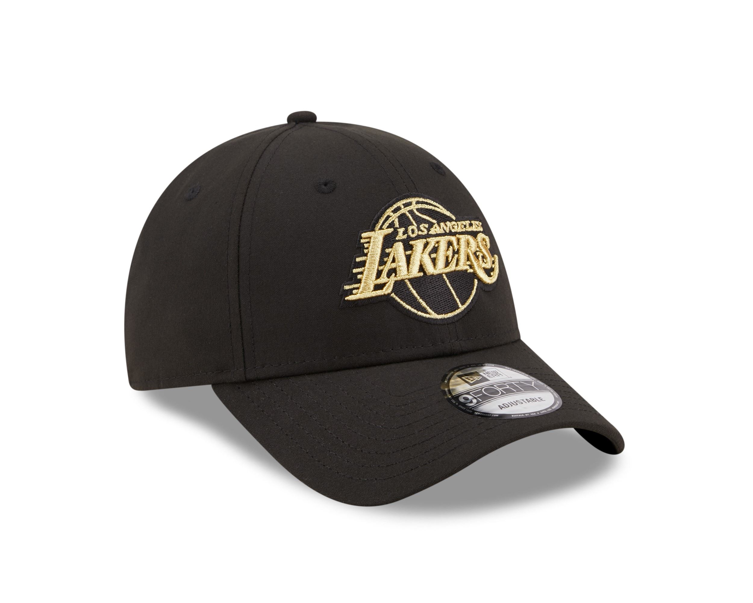 Los Angeles Lakers Black NBA Gold Logo 9Forty Adjustable Snapback Cap New Era