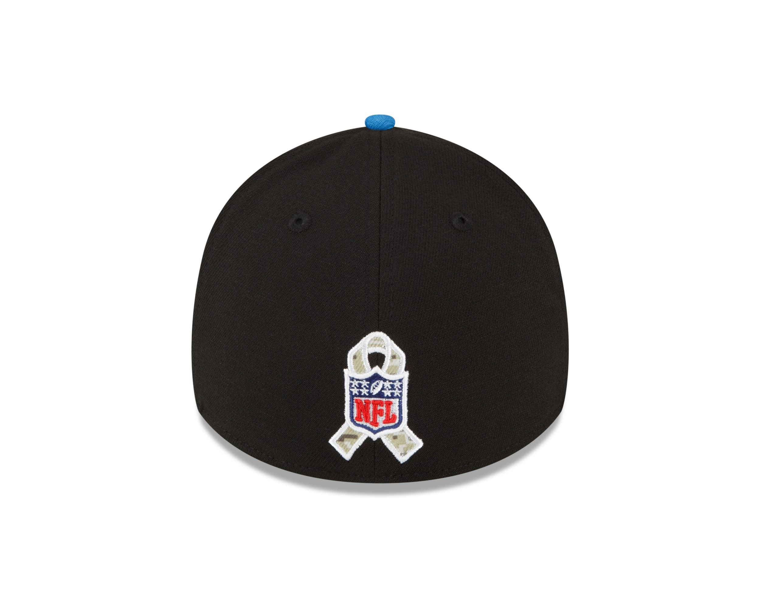 Detroit Lions NFL Salute to Service 2022 Black Blue 39Thirty Stretch Cap New Era