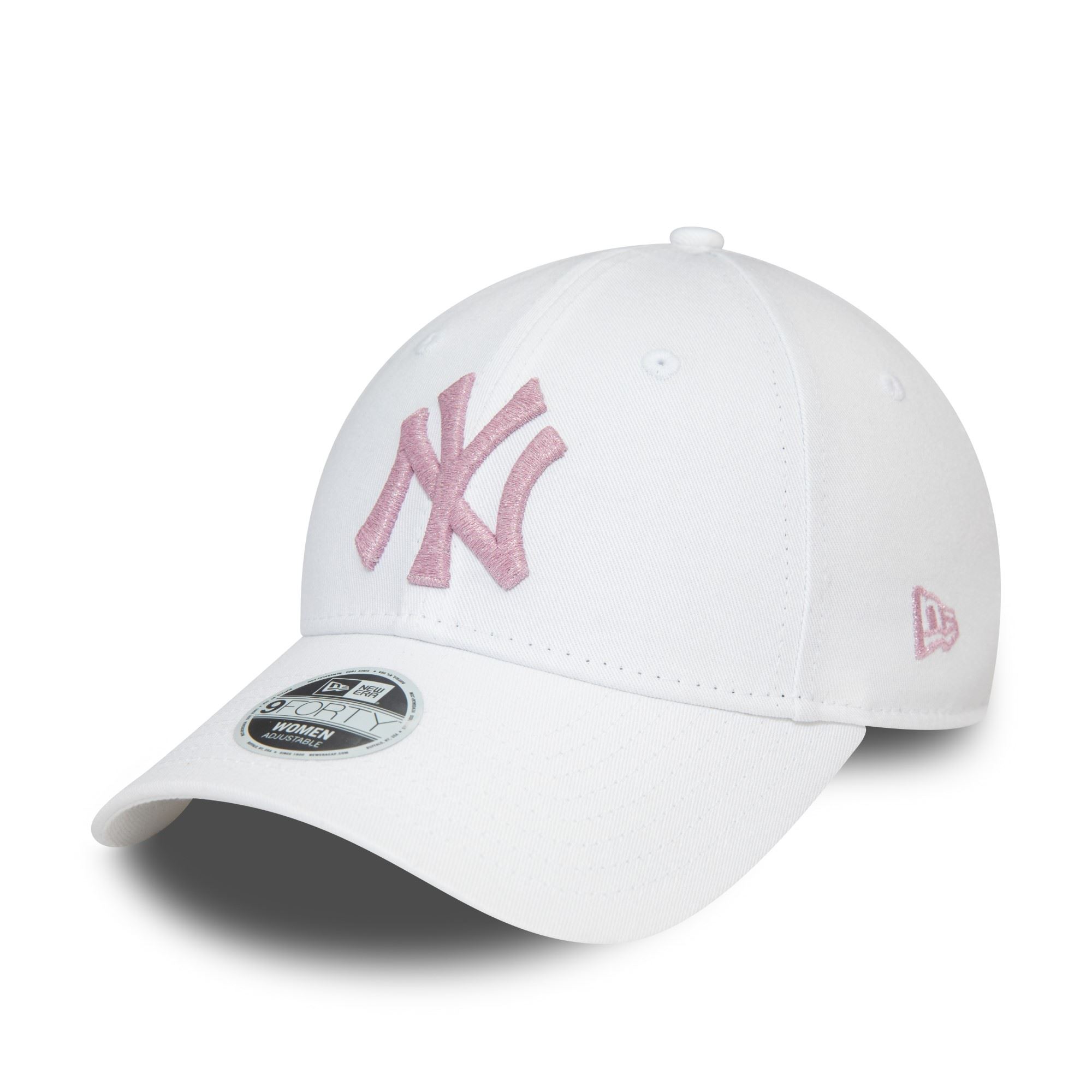 New York Yankees MLB Metallic Logo White 9Forty Adjustable Women Cap New Era