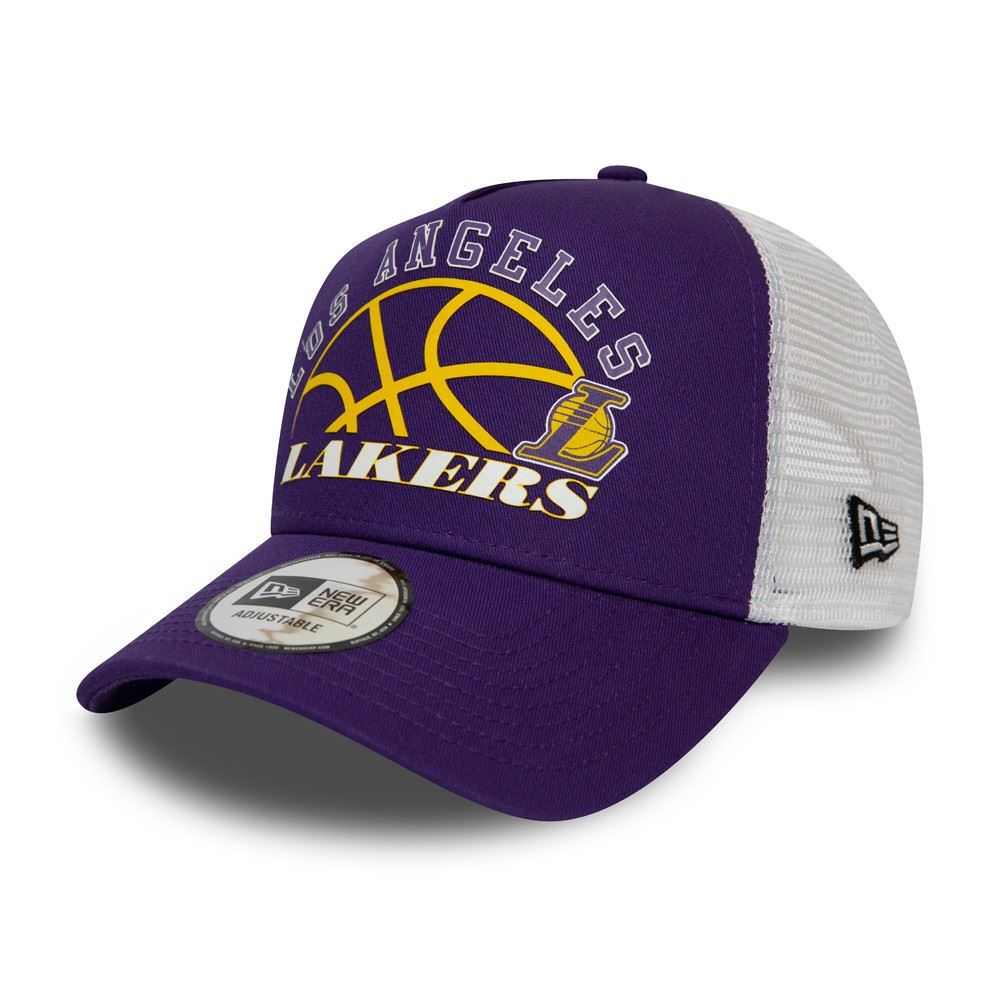 Los Angeles Lakers NBA Graphic A-Frame Trucker Cap New Era