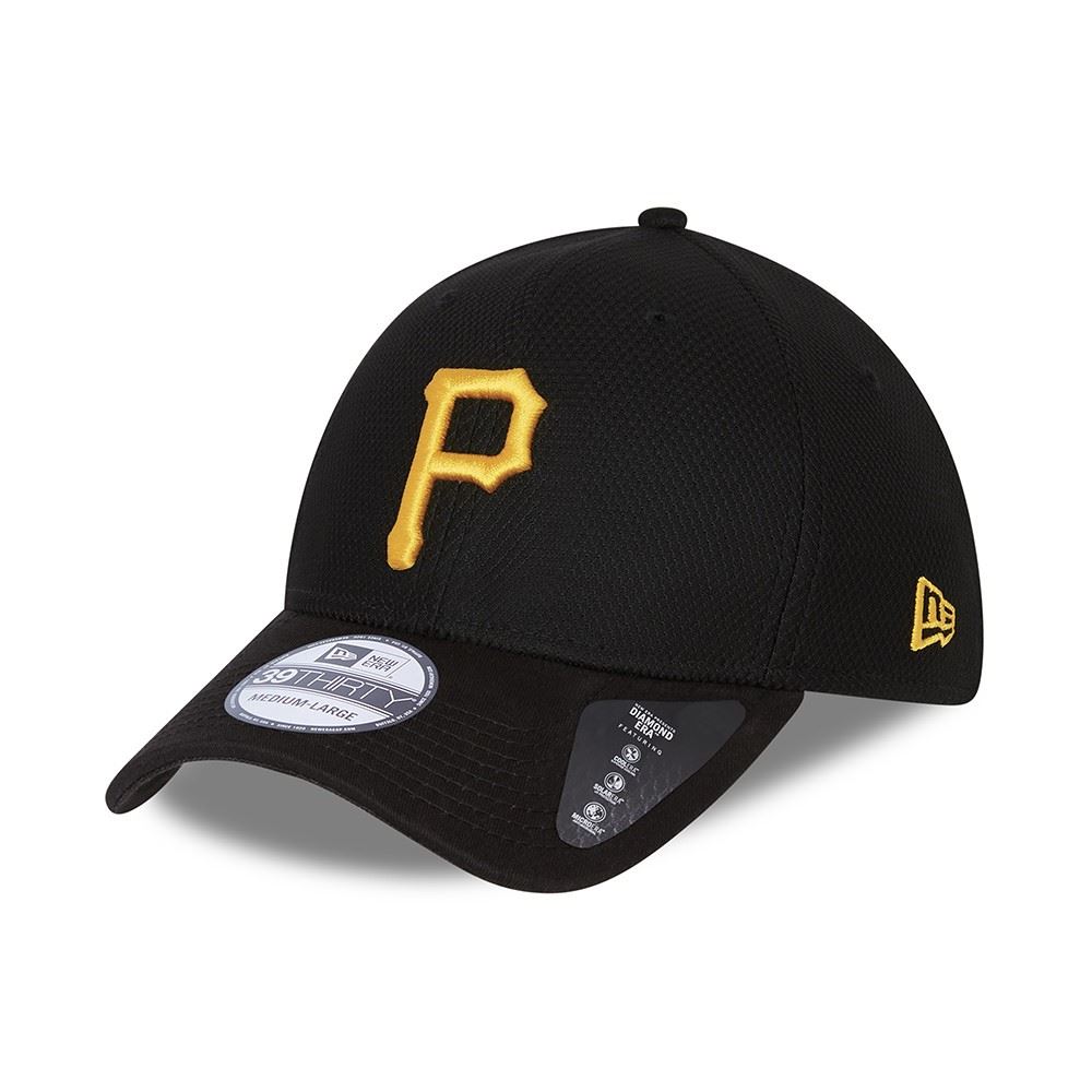 Pittsburgh Pirates MLB Diamond Era Black 39Thirty Stretch Cap New Era