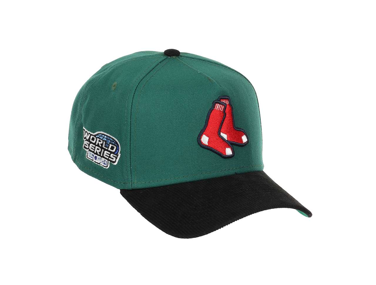 Boston Red Sox MLB World Series 2004 Sidepatch Green Black Cord 9Forty A-Frame Snapback Cap New Era