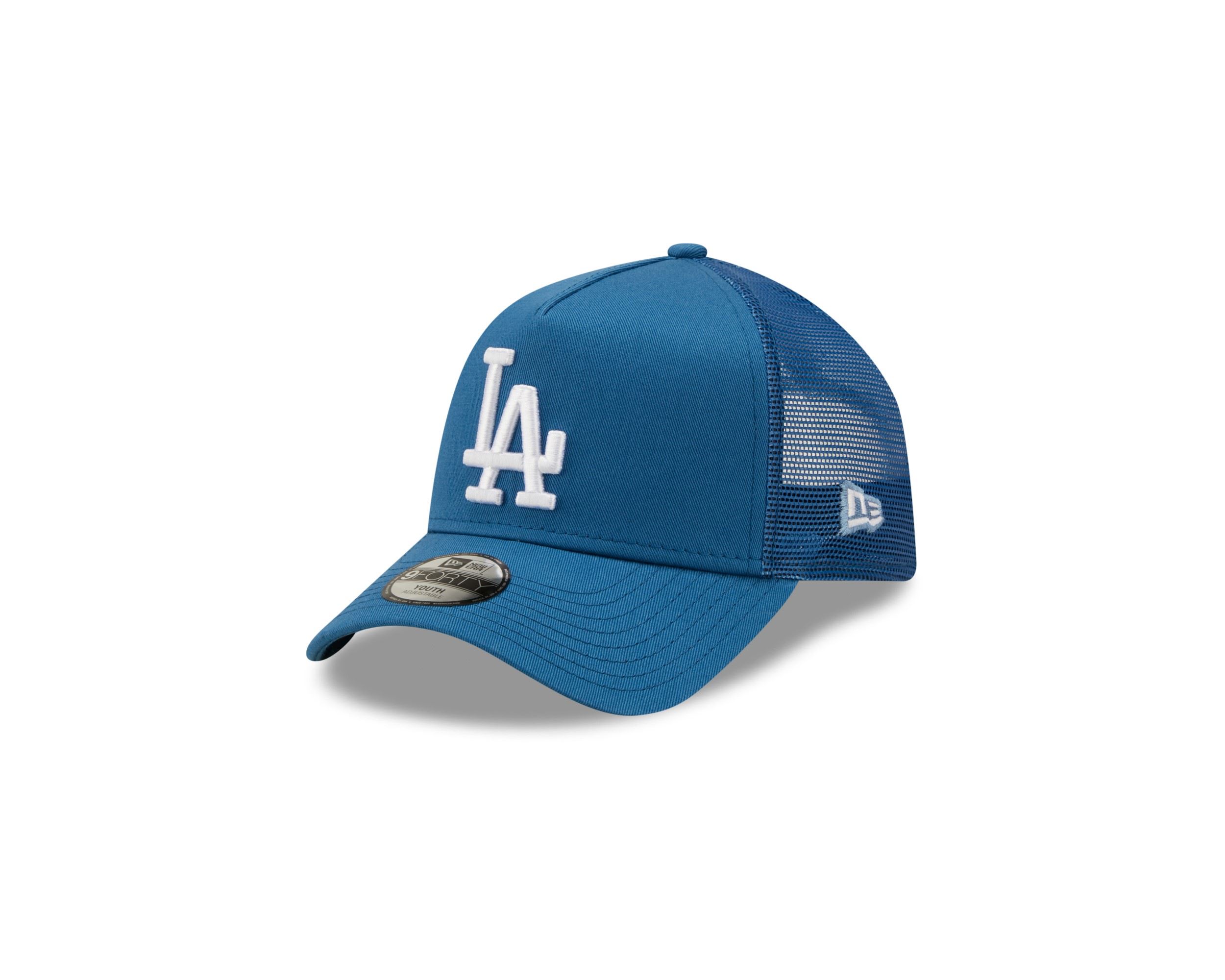 Los Angeles Dodgers MLB Tonal Mesh Blue 9Forty Kids A-Frame Adjustable Trucker Cap New Era