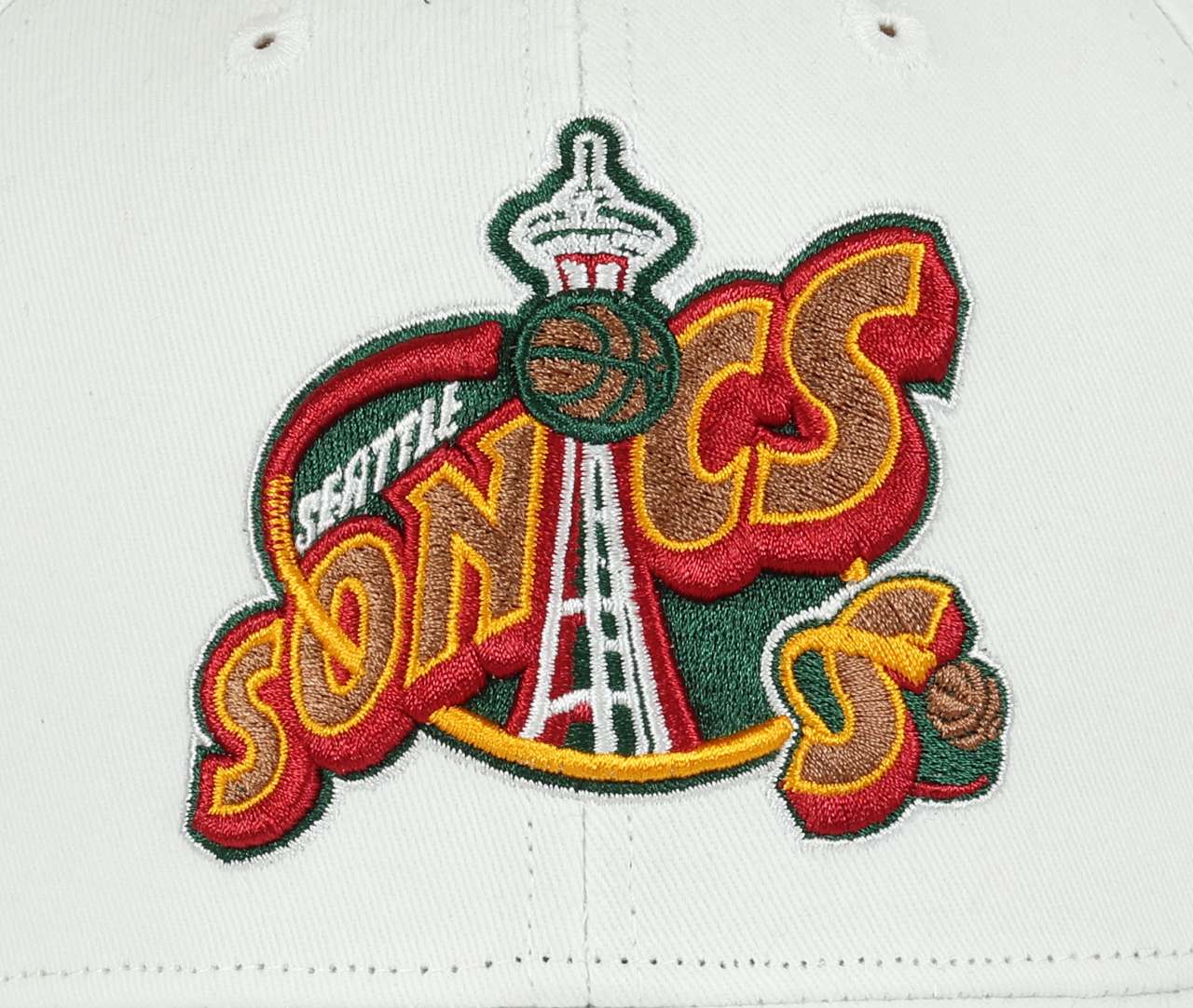 Seattle Supersonics  NBA All In HWC Pro Crown Fit White Snapback Cap Mitchell & Ness