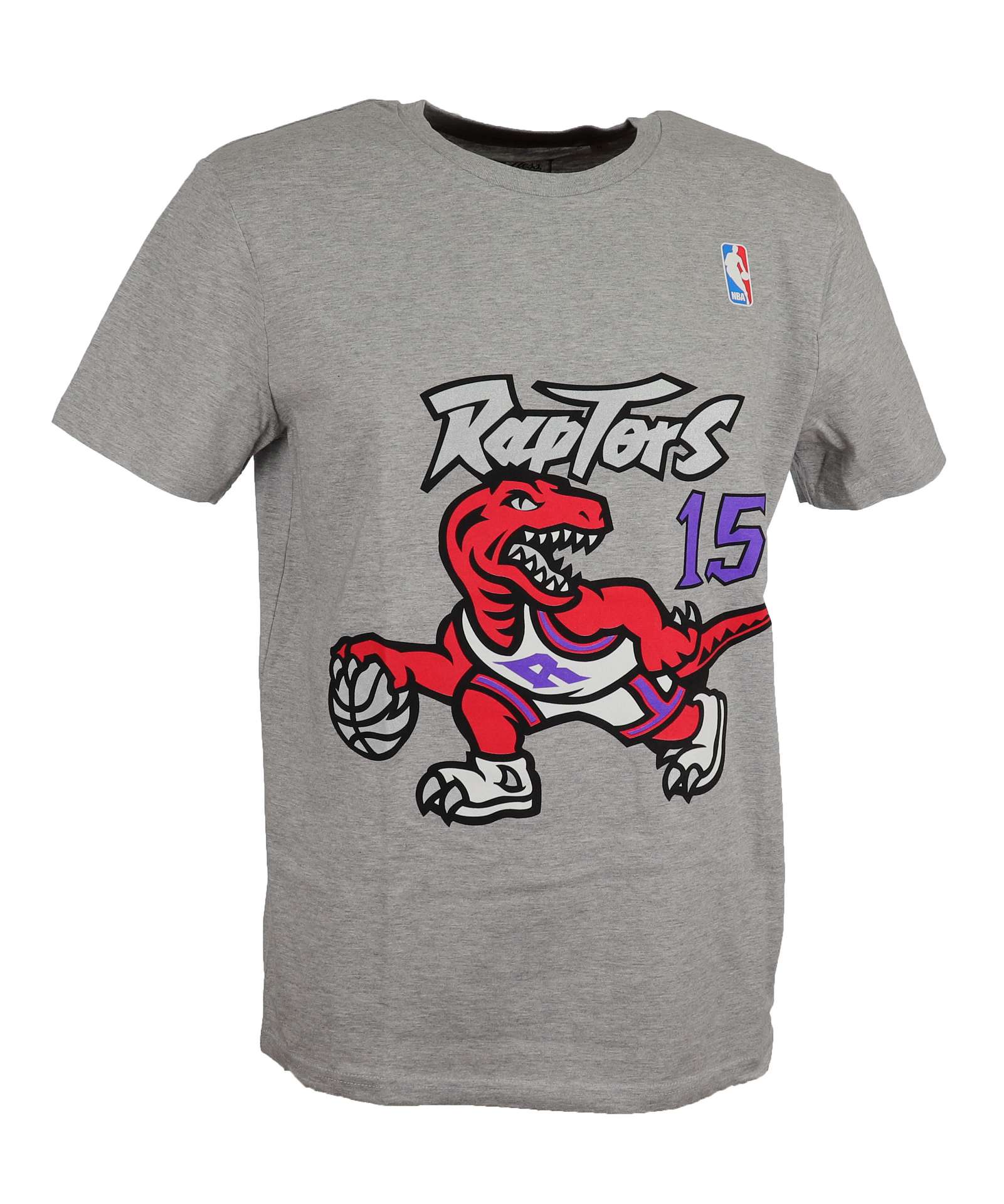 Vince Carter #15 Toronto Raptors Heather Grey NBA Name and Number Tee T-Shirt Mitchell & Ness