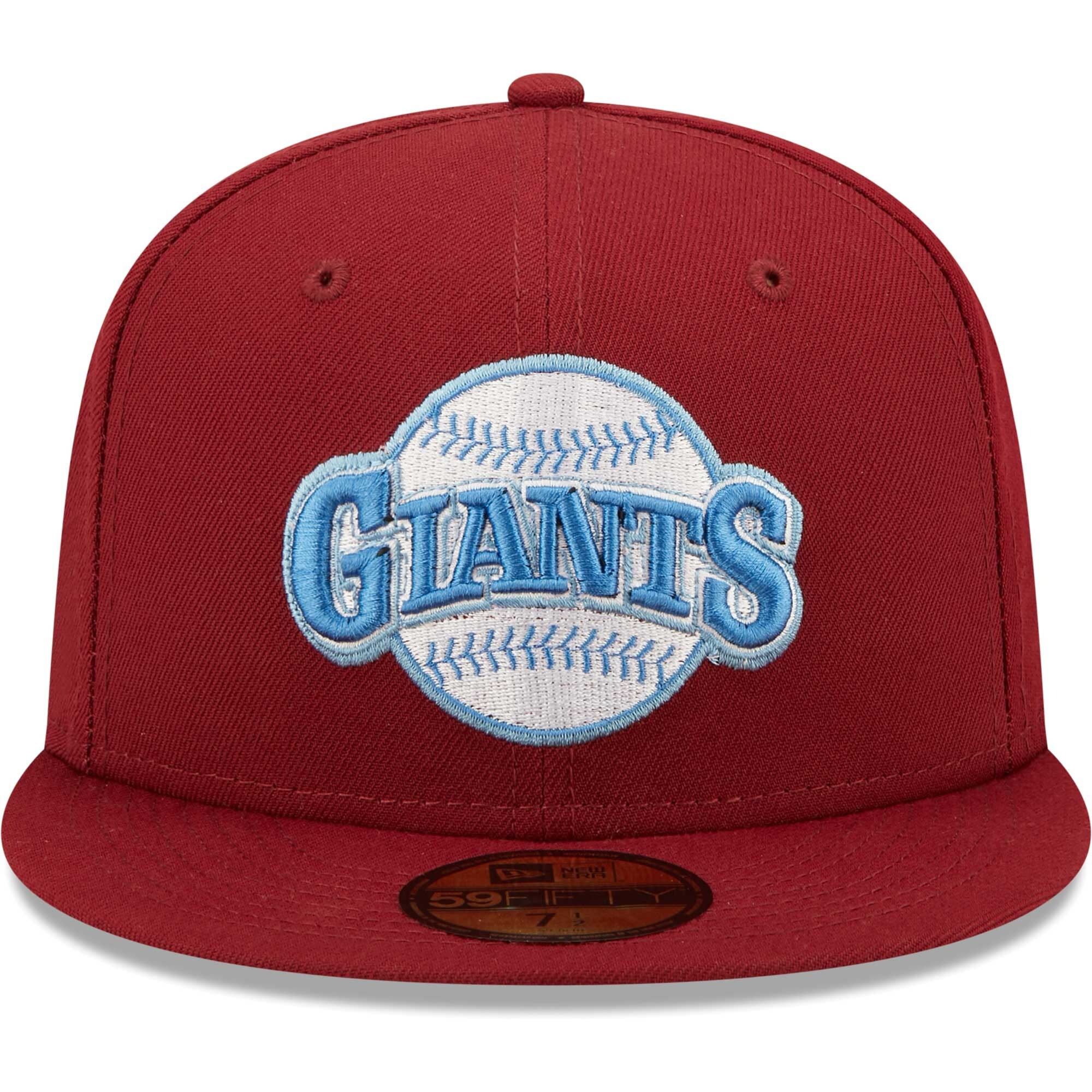 San Francisco Giants MLB Cooperstown 50th Anniversary Sidepatch Maroon Blue 59Fifty Basecap New Era