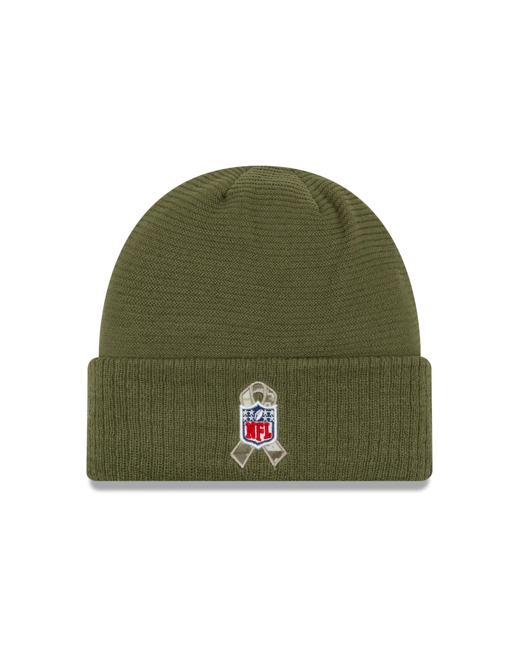 Los Angeles Rams On Field 2019 Salute to Service Beanie Olive New Era
