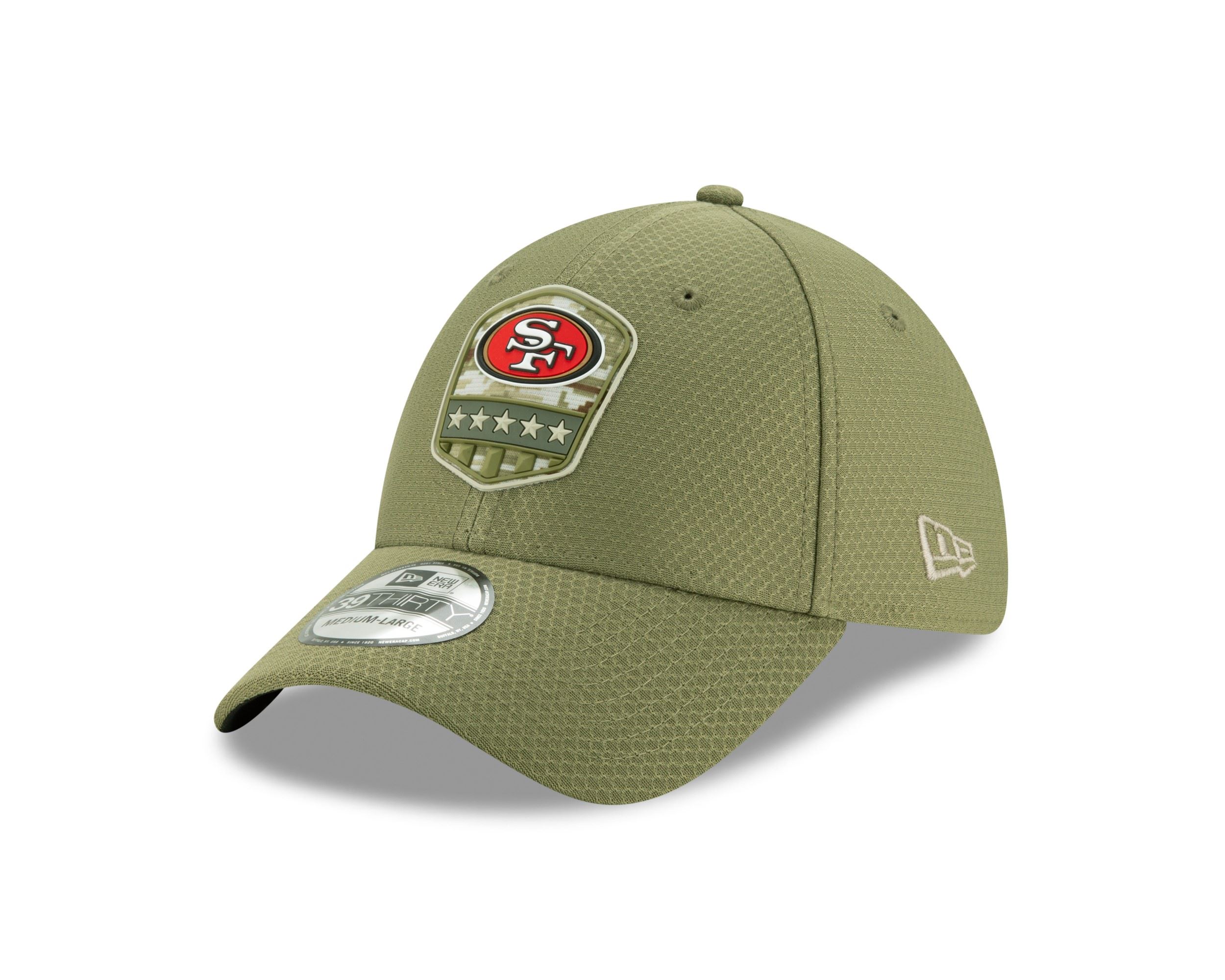 San Francisco 49ers On Field 2019 Salute to Service Olive 39Thirty Cap New Era